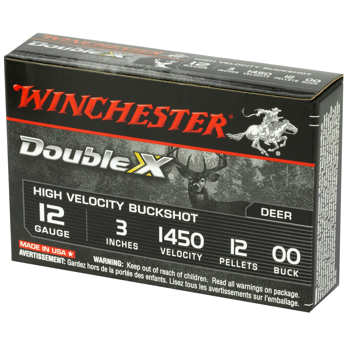 Winchester Ammunition Double X 12 Gauge 00 Buckshot * High-Velocity Hard Copper Plated Buckshot for Long-Range Performance