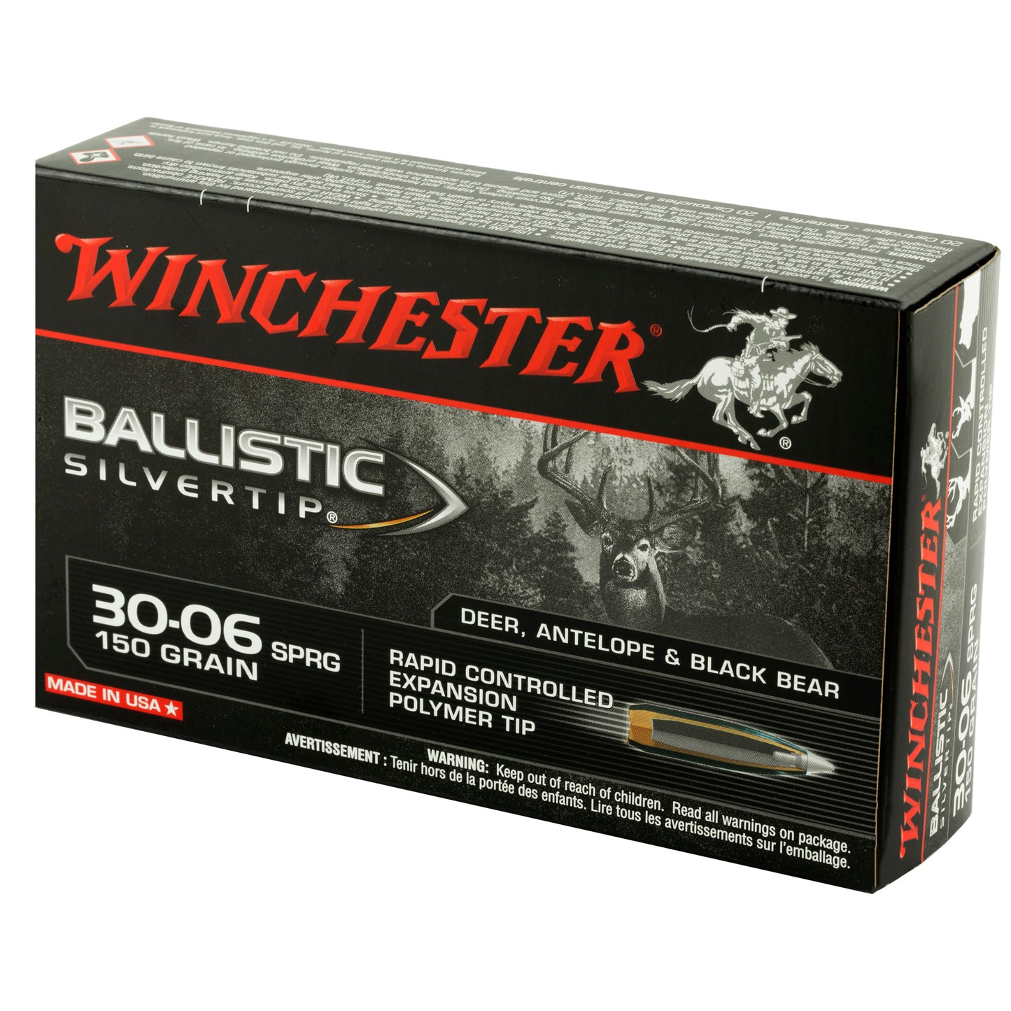 Winchester Ammunition Ballistic Silvertip 30-06 Springfield 150-Grain Polymer Tip Hunting Ammo (20 Rounds per Box)