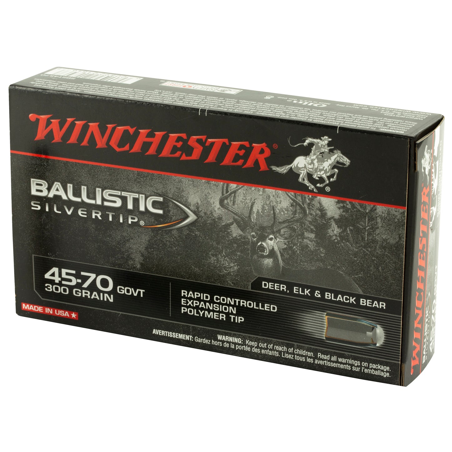 Winchester Ammunition Ballistic Silvertip .45-70 Government 300-Grain Polymer Tip Rifle Ammunition (20 Rounds per Box)