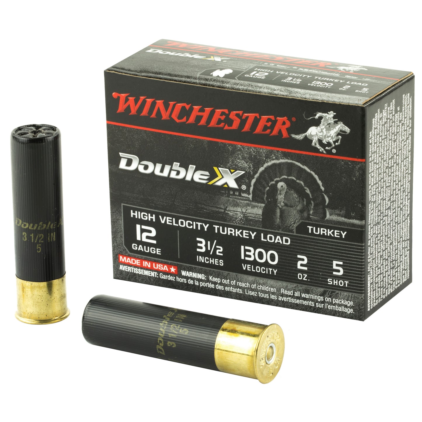 Winchester Ammunition Double X High-Velocity 12 Gauge Shotshells * 3.5-inch, #5 Shot, 2 oz, 10 Rounds per Box