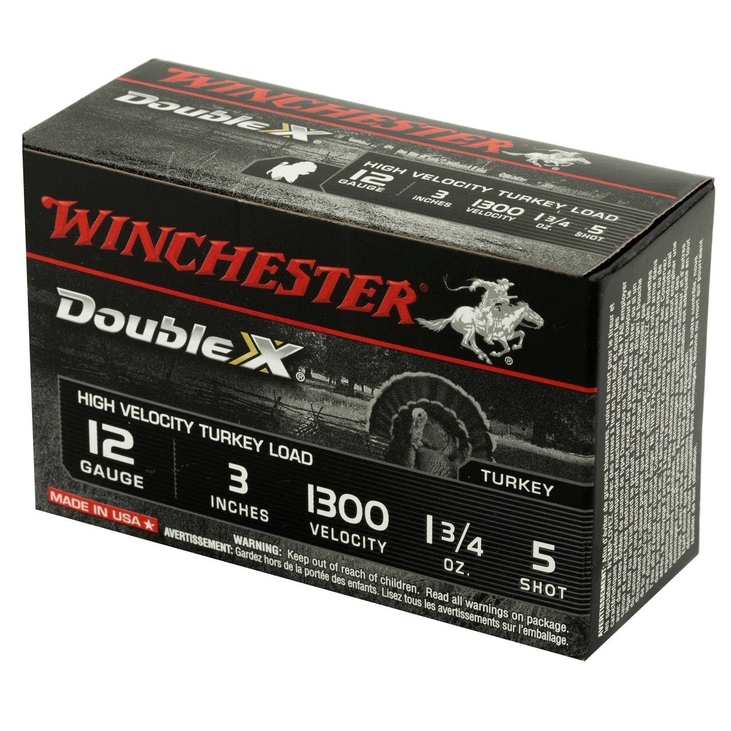 Winchester Ammunition Double X 12 Gauge Shotshells * High-Velocity, Copper Plated Lead, 1.75 oz, #5 Shot