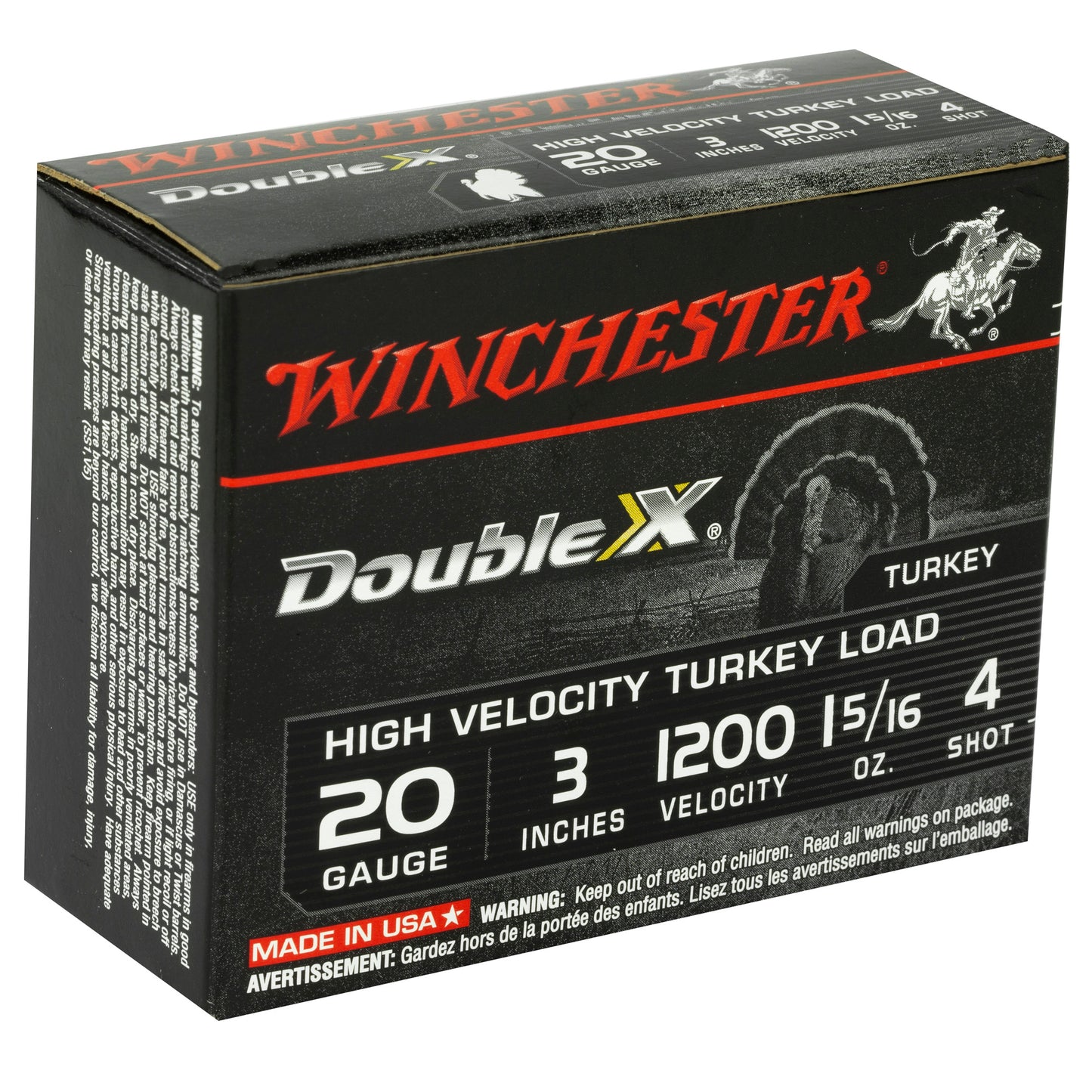 Winchester Ammunition Double X High-Velocity 20 Gauge Shotshells * 1.31 oz #4 Shot, 10 Rounds per Box