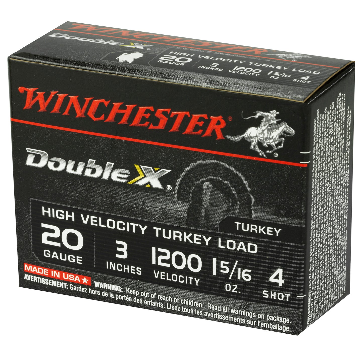 Winchester Ammunition Double X High-Velocity 20 Gauge Shotshells * 1.31 oz #4 Shot, 10 Rounds per Box