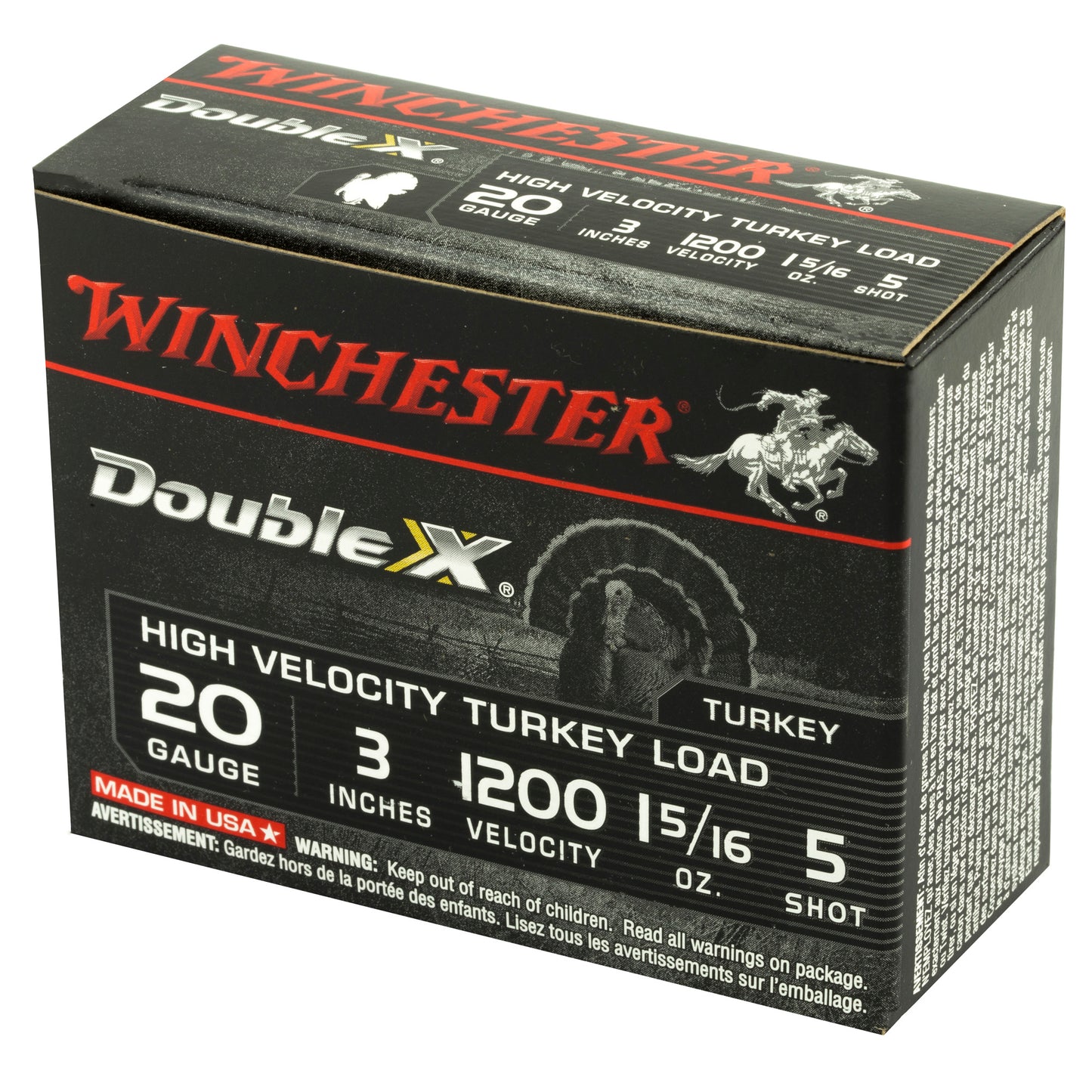 Winchester Ammunition Double X High-Velocity 20 Gauge Shotshells * 1.31 oz, #5 Lead Shot, 10 Rounds per Box