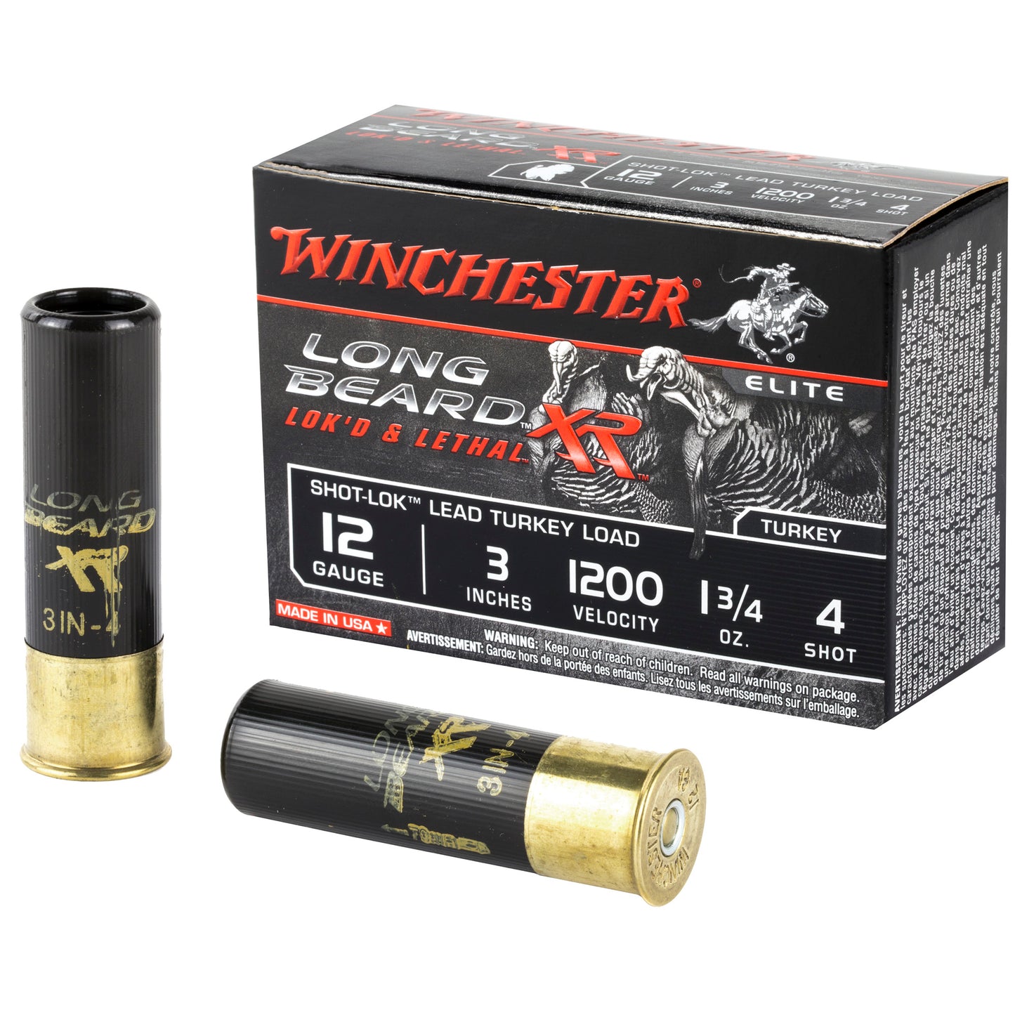Winchester Ammunition Long Beard XR 12 Gauge #4 Shotshells * 1.75 oz, 10 Rounds Per Box