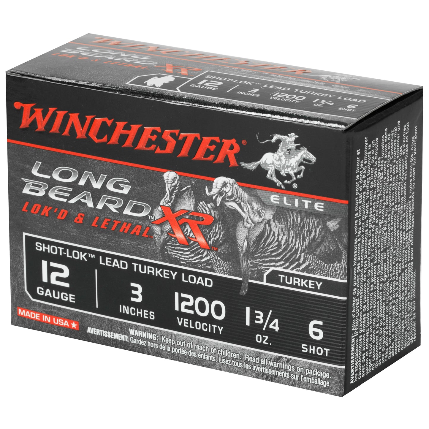 Winchester Ammunition Long Beard XR 12 Gauge Turkey Shotshells - 1.75 oz, #6 Shot, 10 Rounds per Box