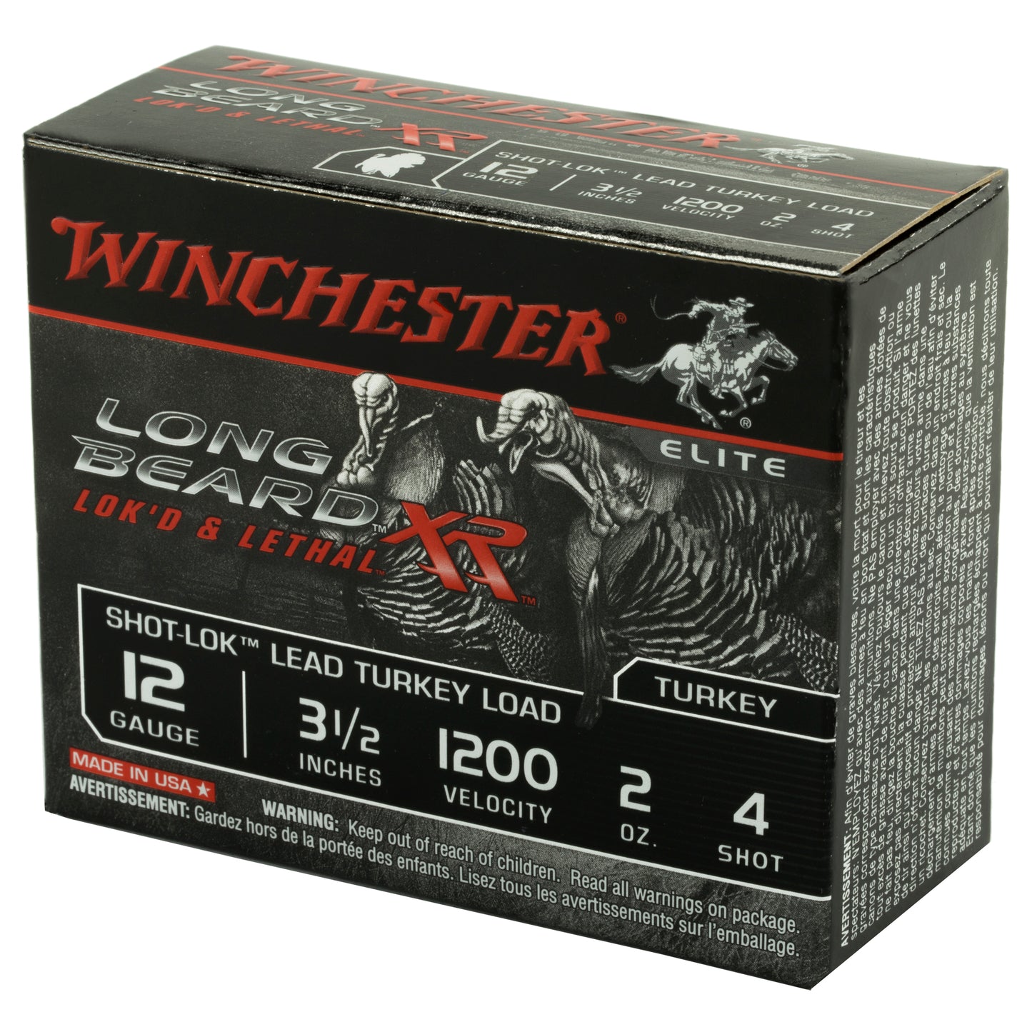 Winchester Ammunition Long Beard XR 12 Gauge 3.5-Inch Shotshells, 2 oz #4 Shot, 10 Rounds per Box