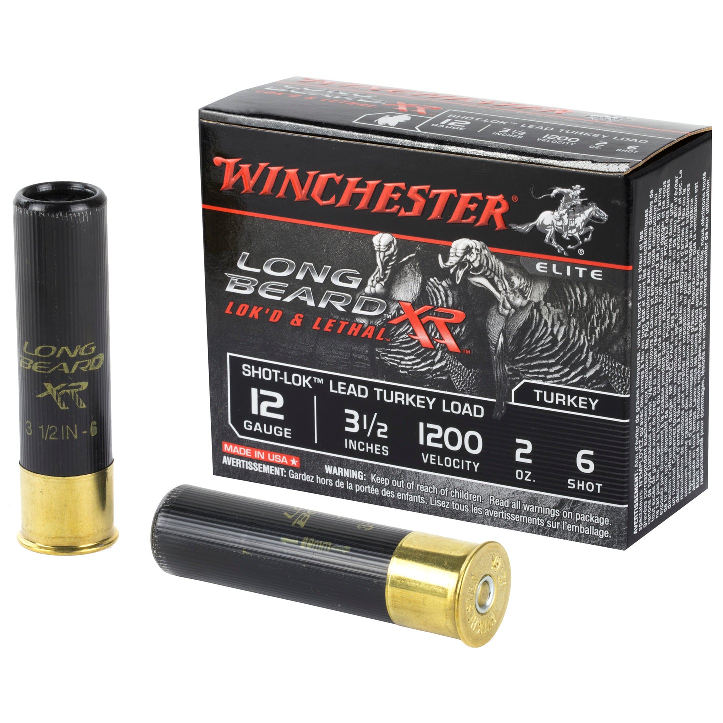 Winchester Ammunition Long Beard XR 12 Gauge 3.5-inch Shotshells with #6 Shot - 2 oz, 10 Rounds per Box