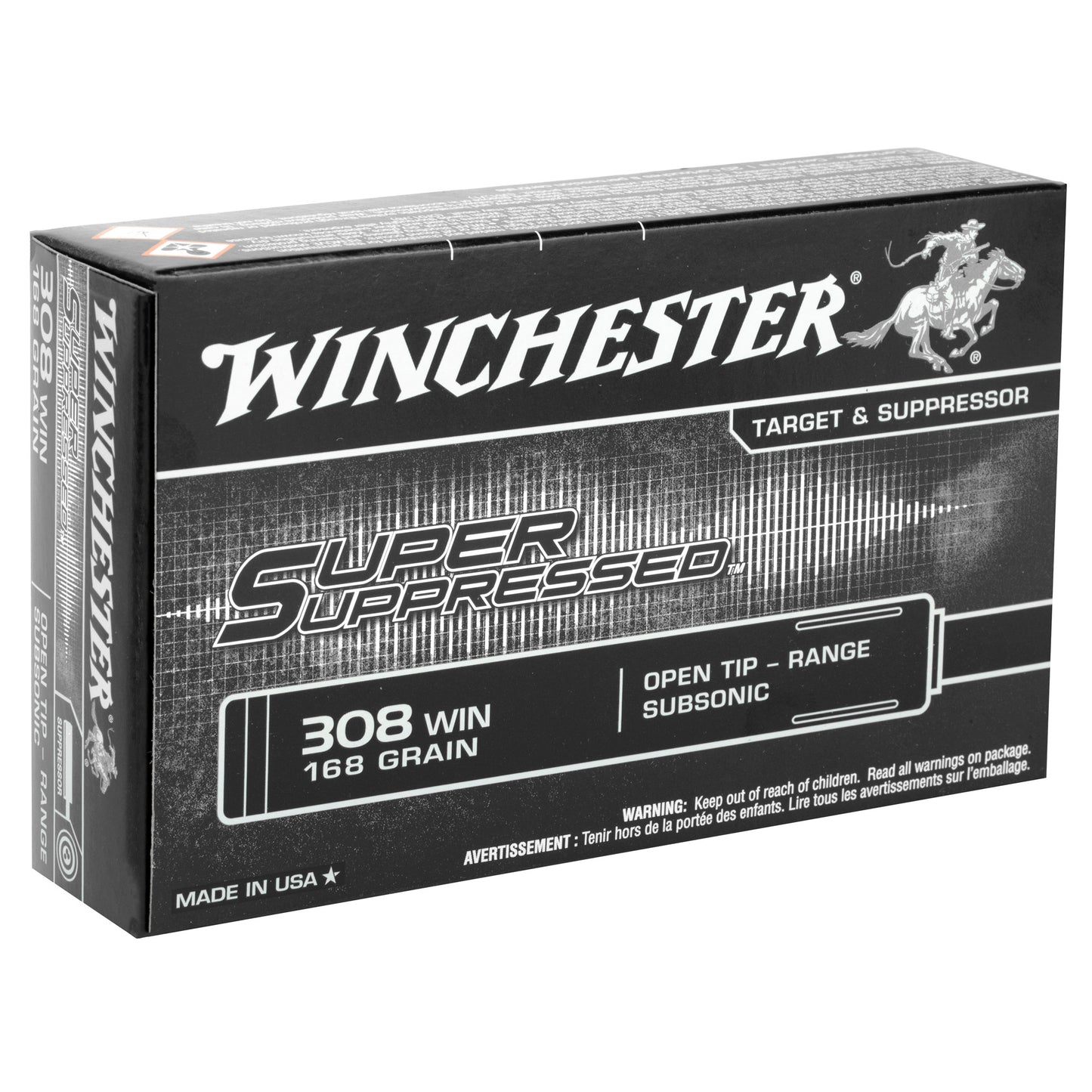 Winchester Ammunition Super Suppressed .308 Winchester 168 Grain Open Tip * 20 Rounds Per Box