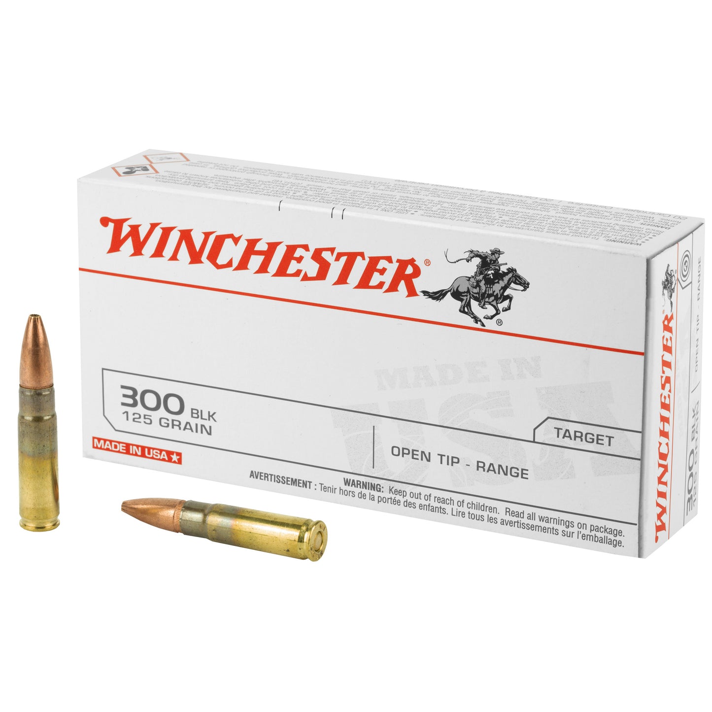 Winchester Ammunition USA 300 Blackout 125 Grain Open Tip * Box of 20 Rounds