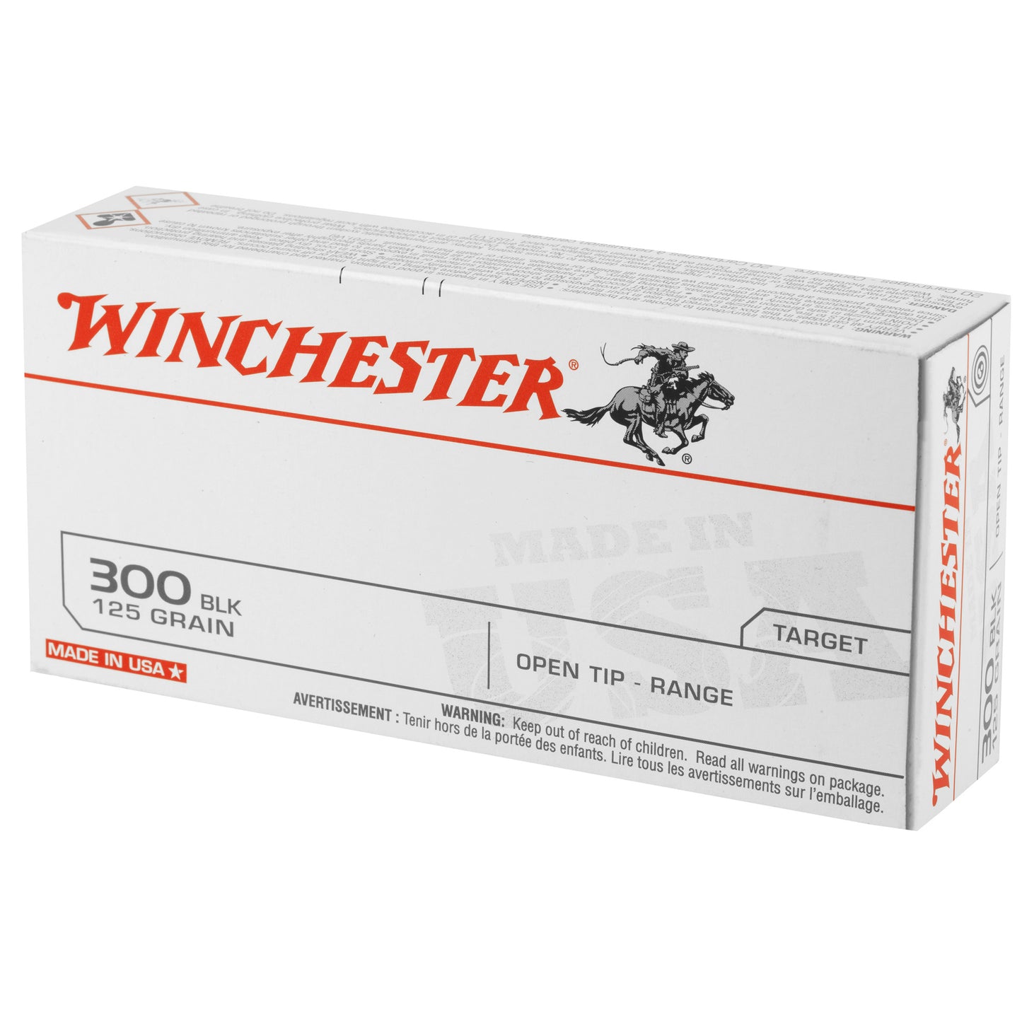 Winchester Ammunition USA 300 Blackout 125 Grain Open Tip * Box of 20 Rounds