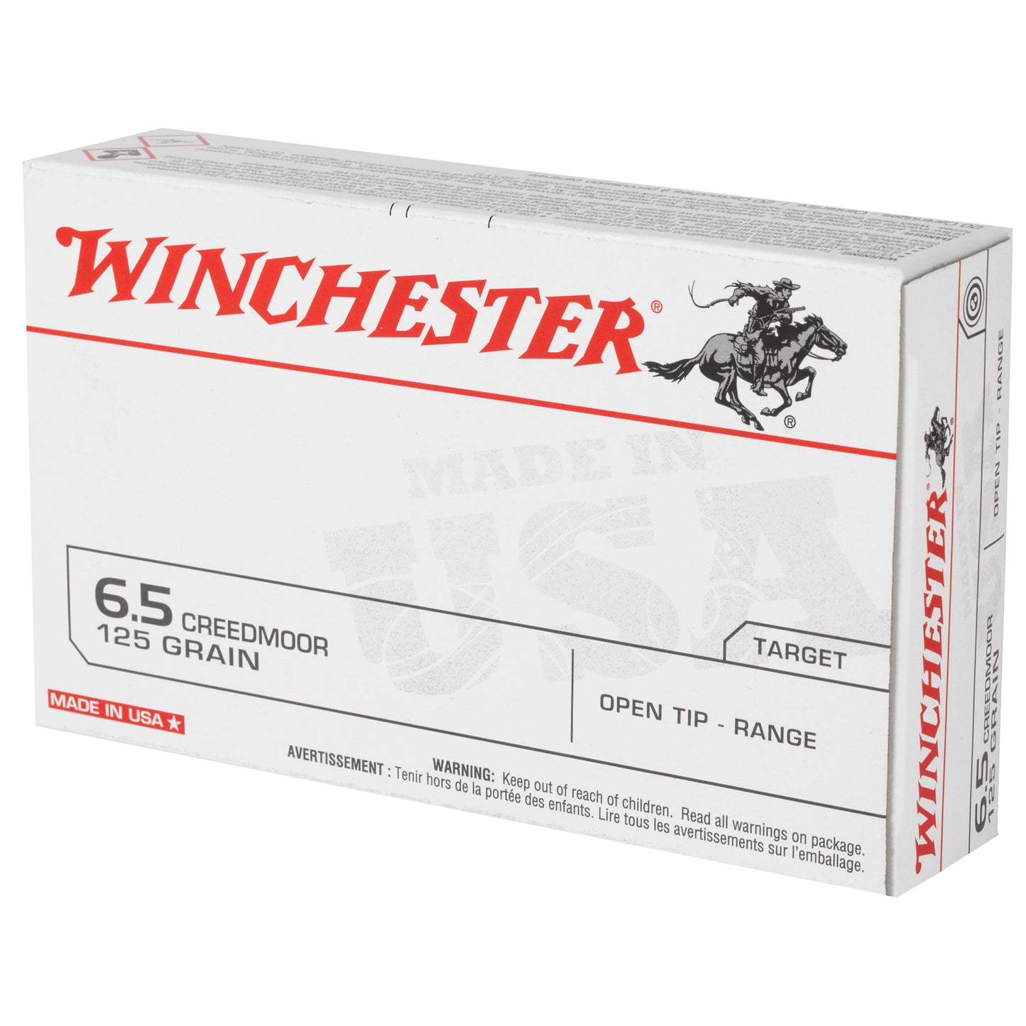 Winchester Ammunition USA 6.5 Creedmoor 125-Grain Hollow Point - 20 Rounds per Box, 200 per Case