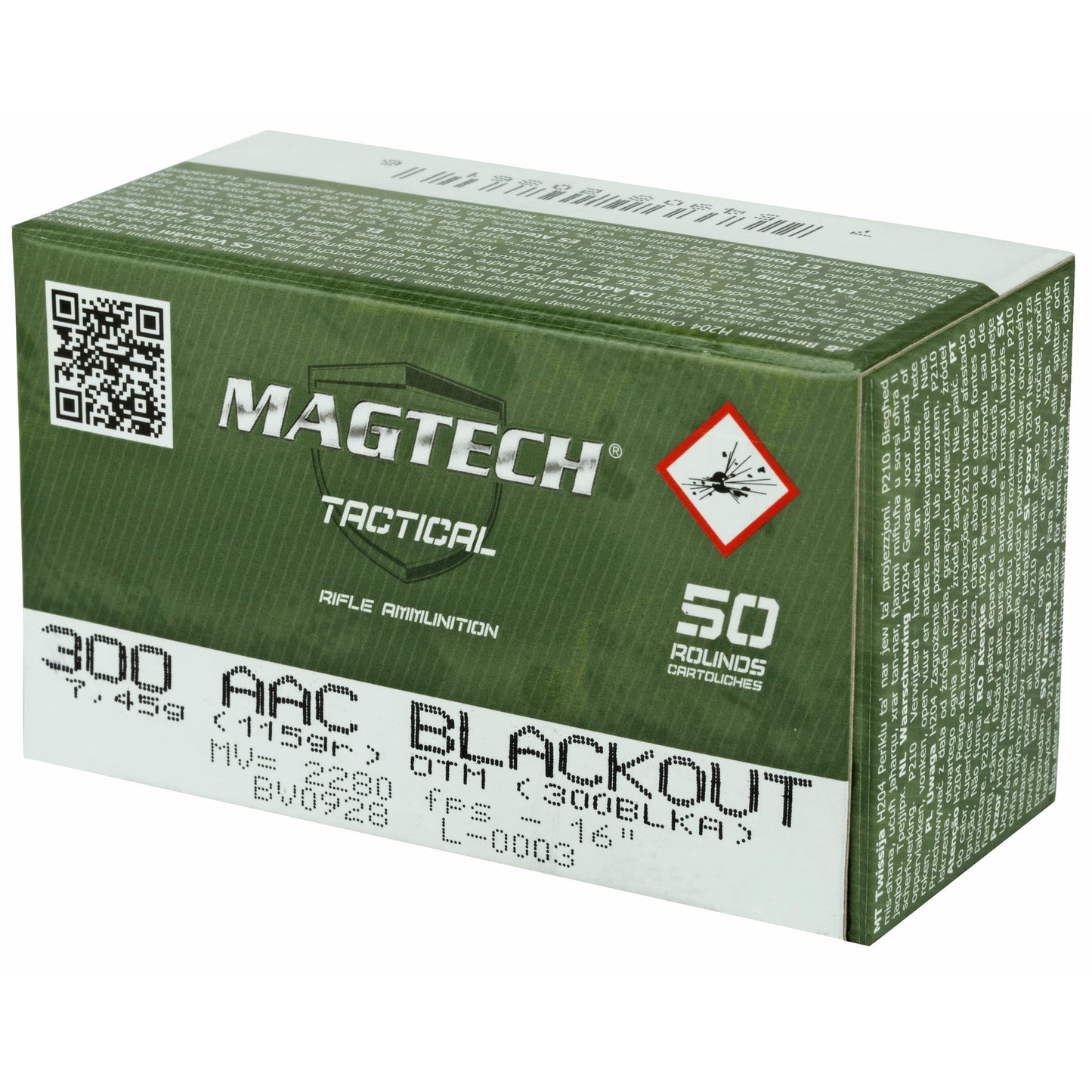 Magtech First Defense 300 Blackout 115 Grain Hollow Point Ammunition * 50 Rounds / Box, 1000 Rounds / Case