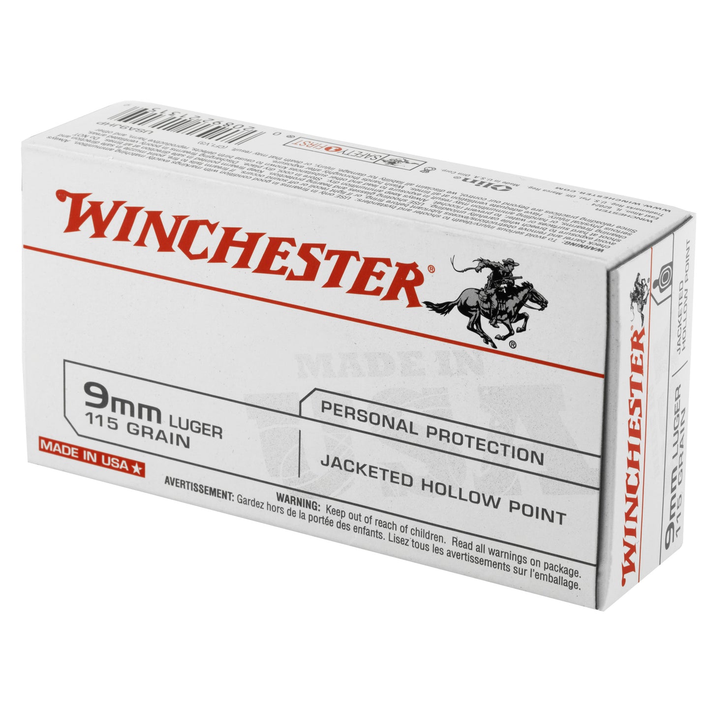 Winchester Ammunition USA 9mm 115 Grain Hollow Point * Reliable Self-Defense and Target Shooting Ammo