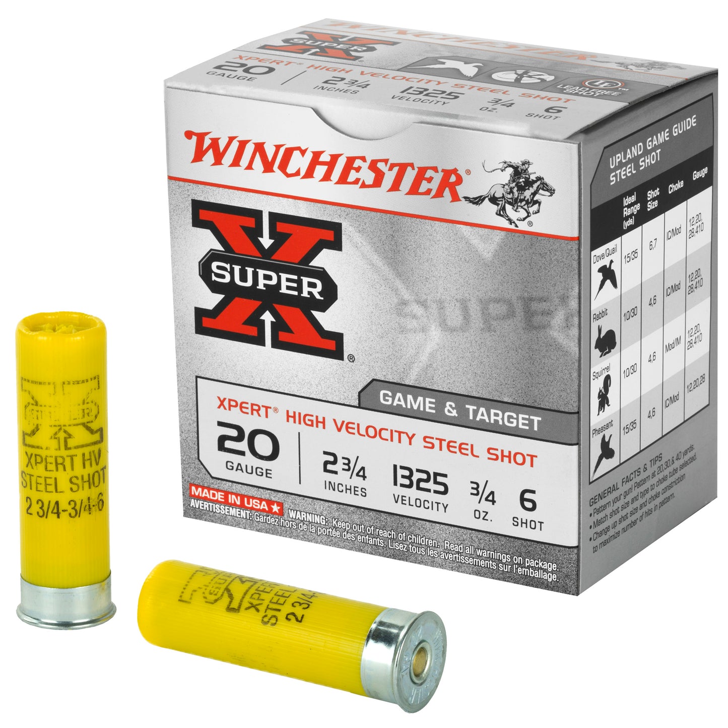 Winchester Ammunition Xpert 20 Gauge Steel Shot, 3/4 oz, #6, 25 Rounds