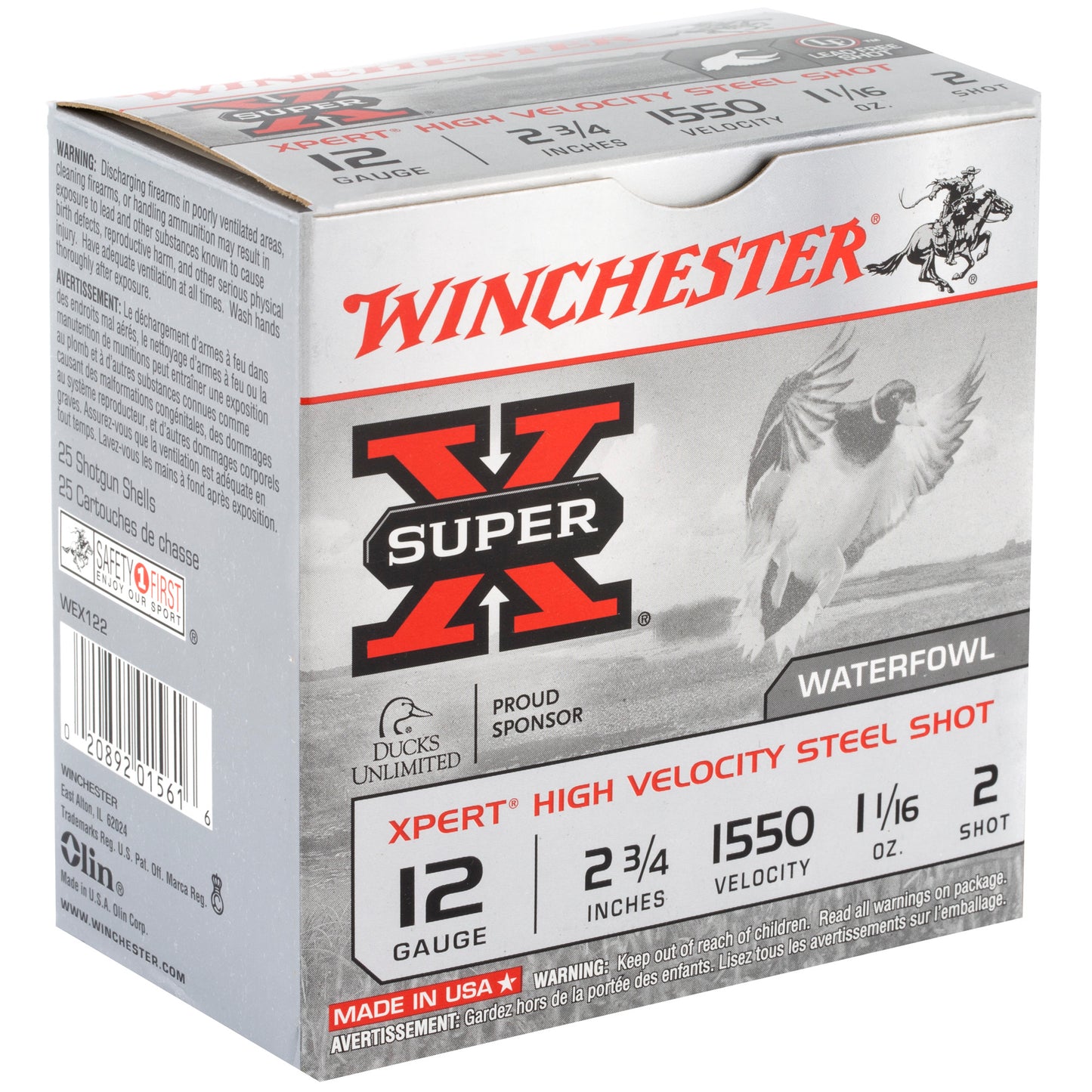 Winchester Ammunition Xpert Hi-Velocity Steel 12 Gauge #2 Shot, 1.06 oz, Box of 25