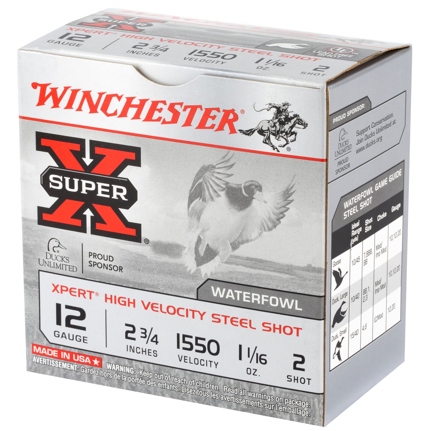 Winchester Ammunition Xpert Hi-Velocity Steel 12 Gauge #2 Shot, 1.06 oz, Box of 25