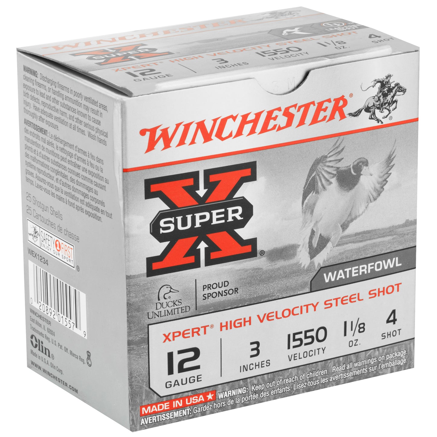 Winchester Ammunition Xpert Hi-Velocity Steel 12 Gauge #4 Shot - 1 1/8 oz, 25 Rounds