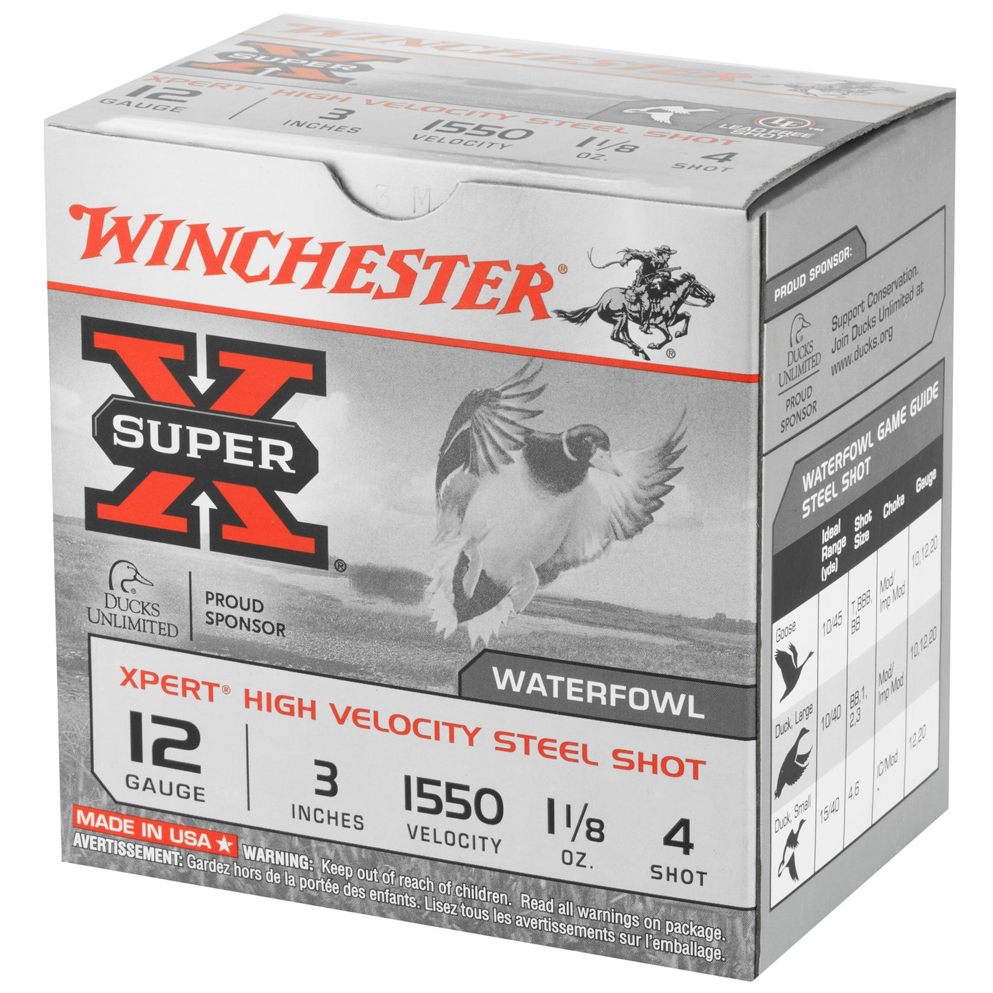 Winchester Ammunition Xpert Hi-Velocity Steel 12 Gauge #4 Shot - 1 1/8 oz, 25 Rounds