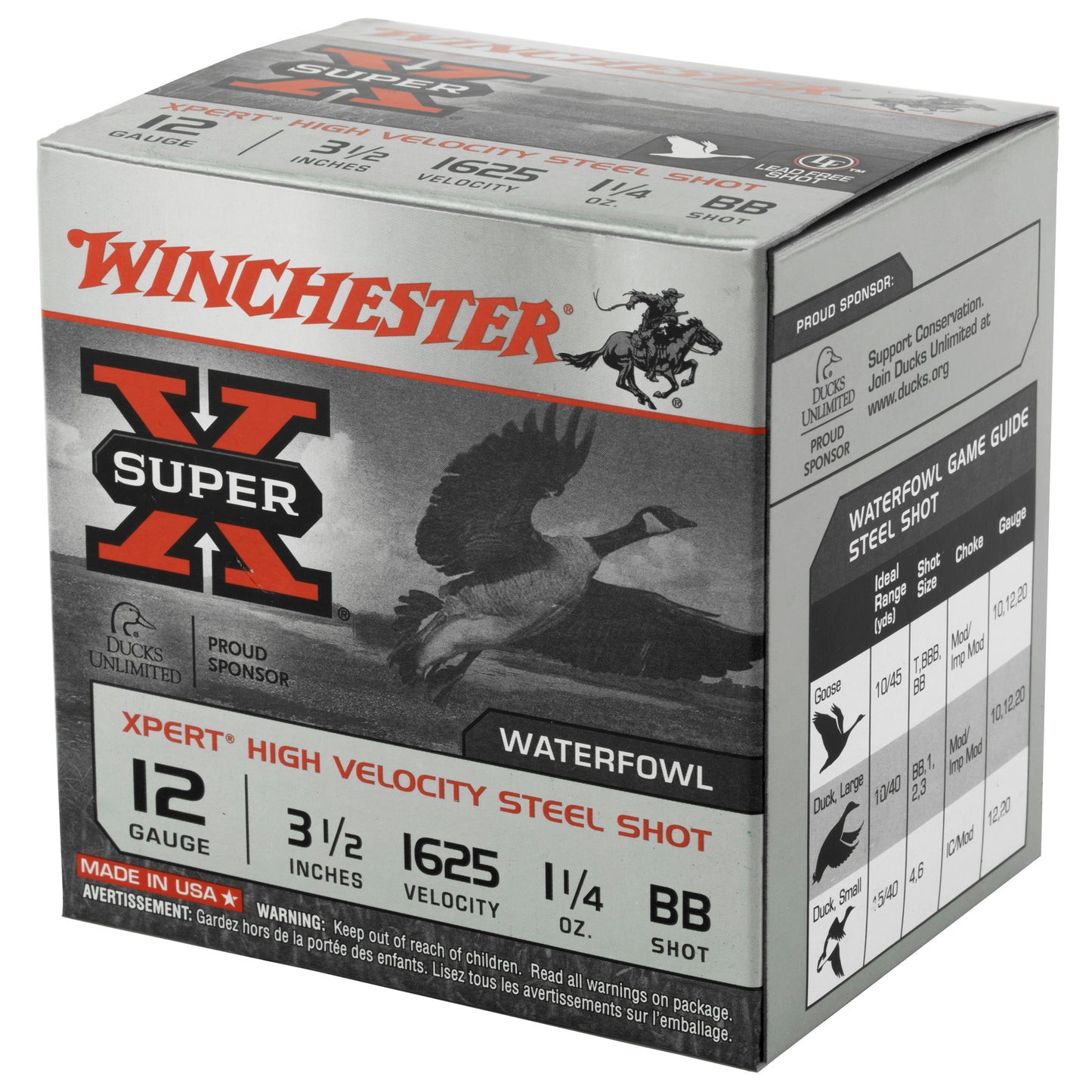 Winchester Ammunition Xpert HI-Velocity Steel 12 Gauge 3.5-Inch, 1 1/4 Ounce BB Steel Shot, 25 Rounds per Box