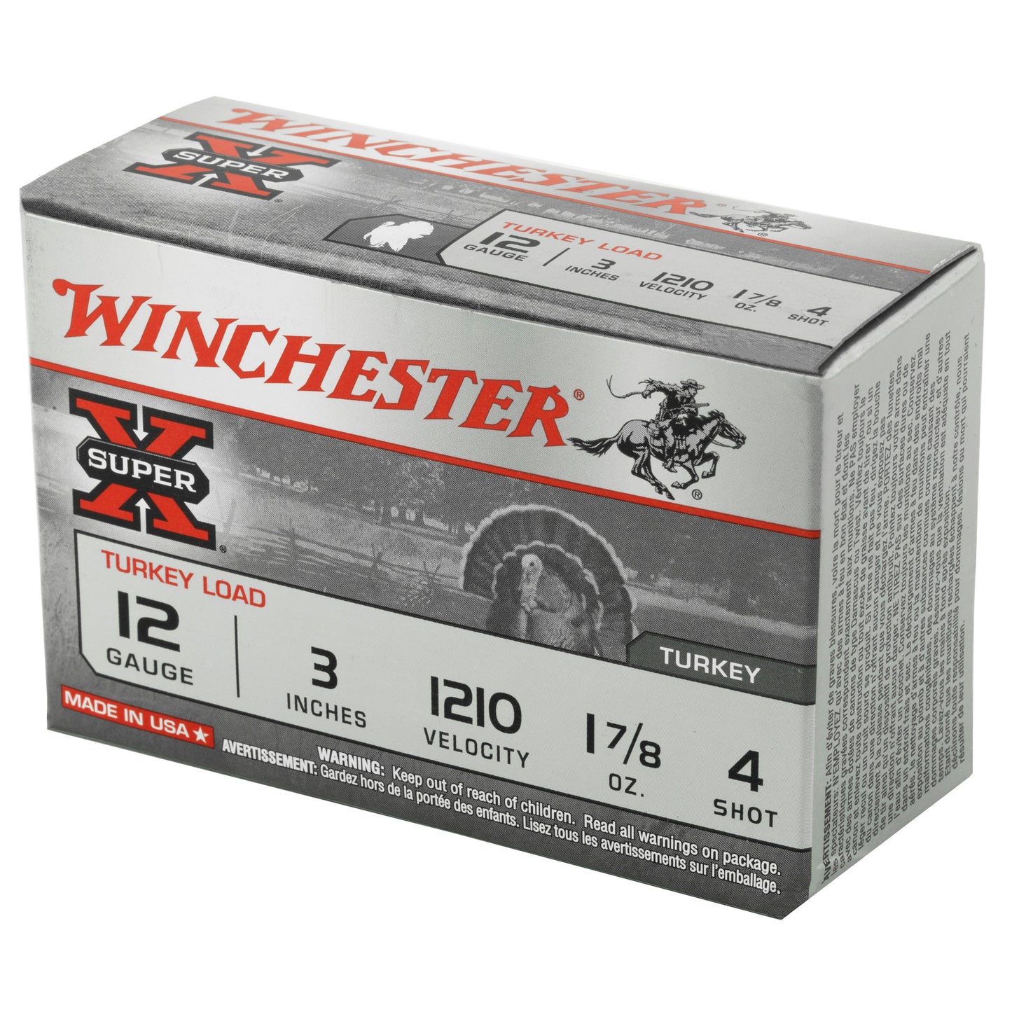 Winchester Ammunition Super-X 12 Gauge Shotshells, 3-Inch, 1.875 Ounces of #4 Shot * 10 Rounds per Box