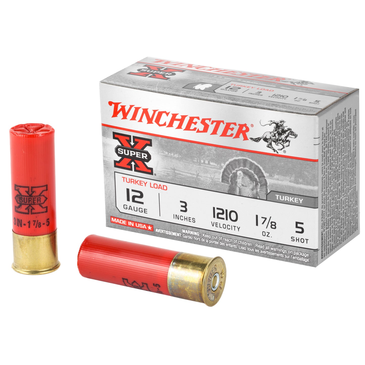 Winchester Ammunition Super-X 12 Gauge Shotshells * 1.875 oz #5 Shot, 10 Rounds per Box