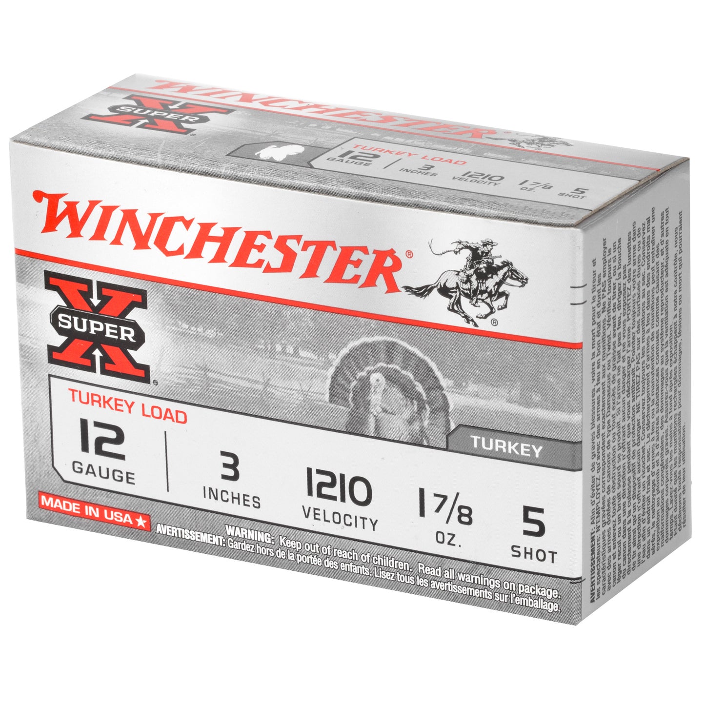 Winchester Ammunition Super-X 12 Gauge Shotshells * 1.875 oz #5 Shot, 10 Rounds per Box