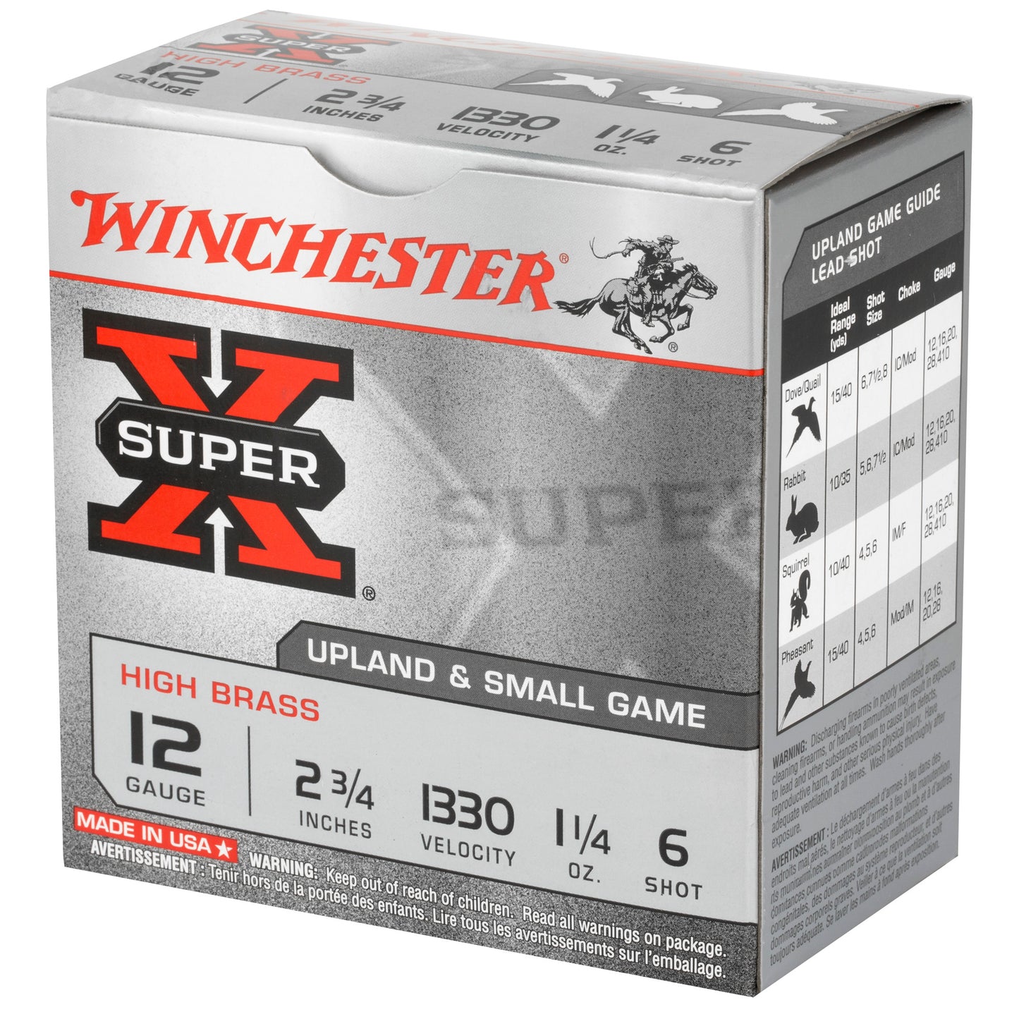 Winchester Ammunition Super-X 12 Gauge 2.75-inch #6 Shotshells * 1 1/4 oz, 25 Rounds per Box