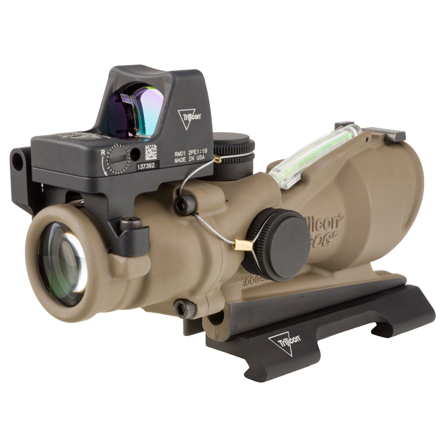 Trijicon ACOG 4x32 Green Crosshair Rifle Scope with RMR for Tactical Precision * Flat Dark Earth