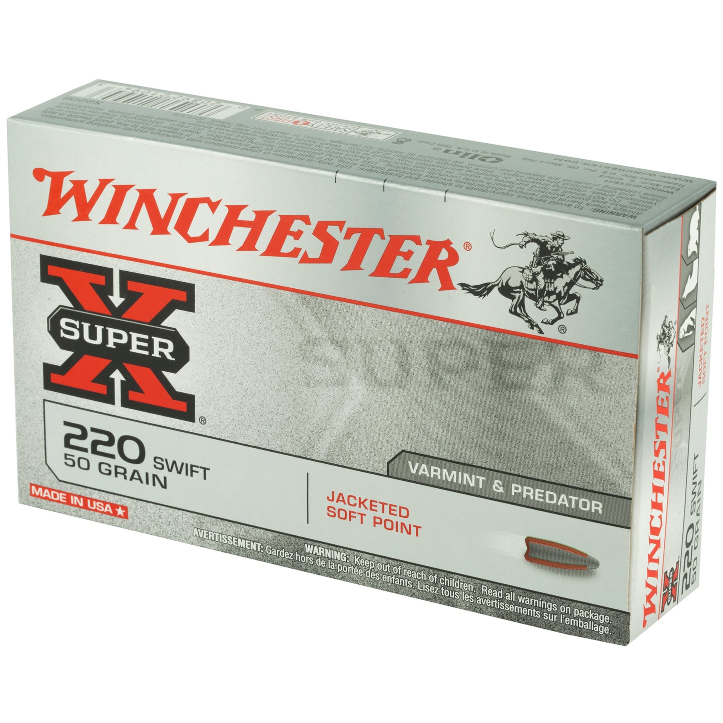 Winchester Ammunition Super-X 220 Swift 50 Grain Pointed Soft Point - 20 Rounds