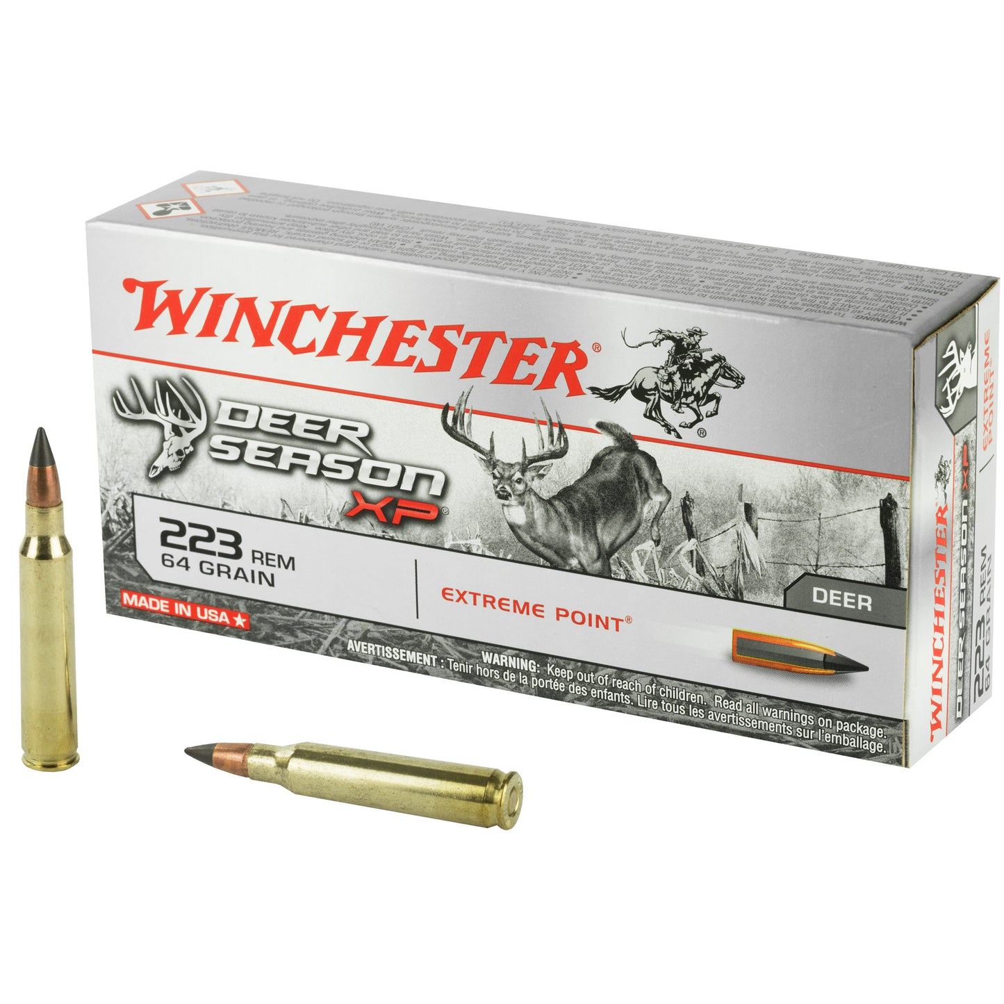 Winchester Ammunition Deer Season XP 223 Remington 64 Grain Polymer Tip Rifle Ammo (20 Rounds)