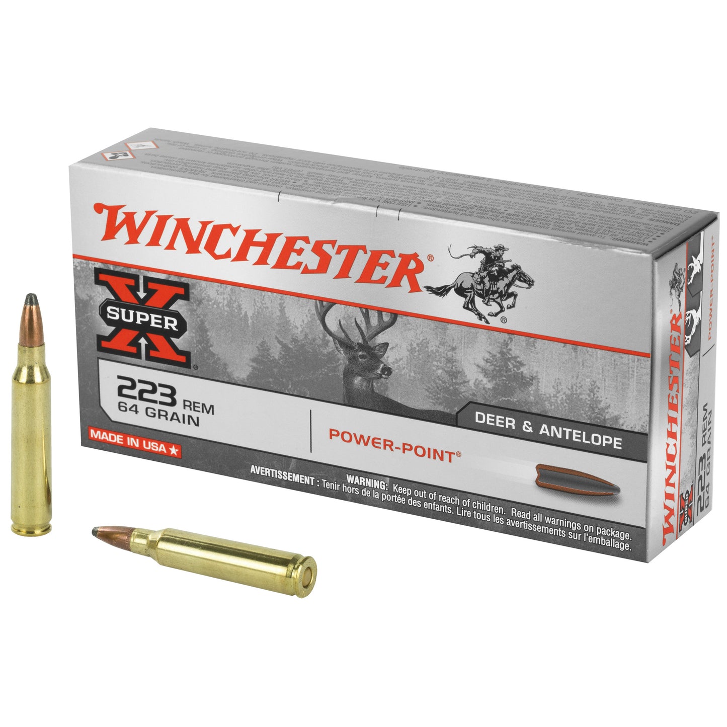 Winchester Ammunition Super-X Power-Point .223 Remington 64-Grain Rifle Ammunition (20 Rounds)
