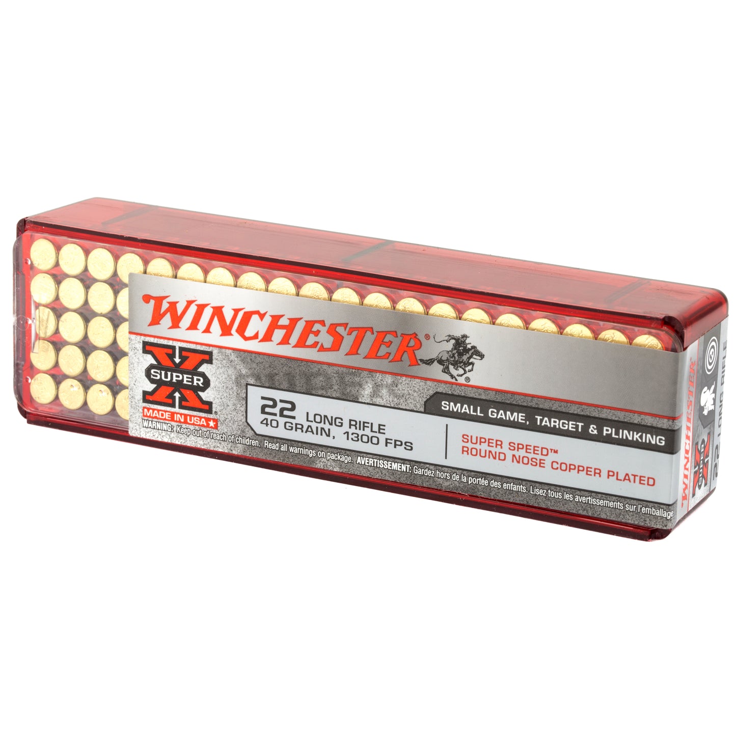 Winchester Ammunition Super-X 22 LR Super Speed 40 Grain Plated Round Nose * 100 Rounds per Box