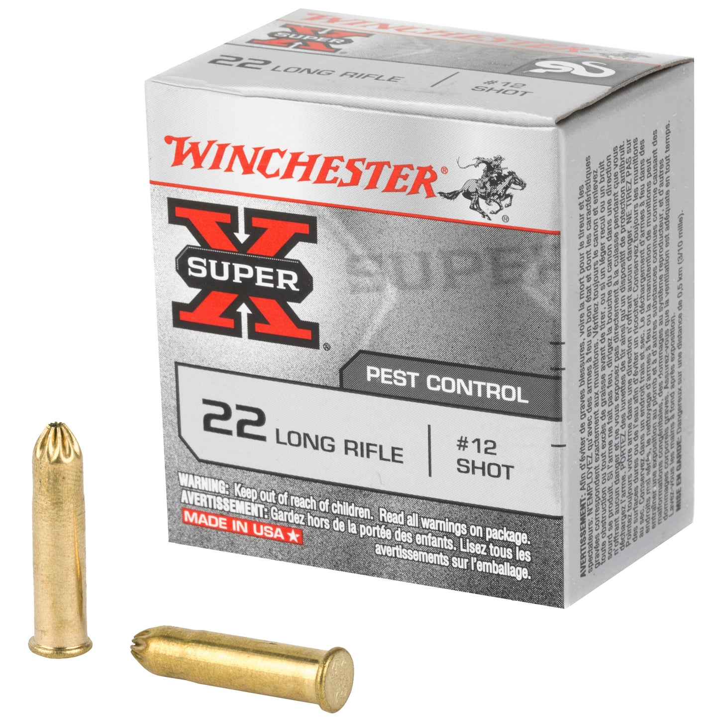 Winchester Ammunition Super-X .22 LR Shot, #12 Grain, 50 Rounds per Box