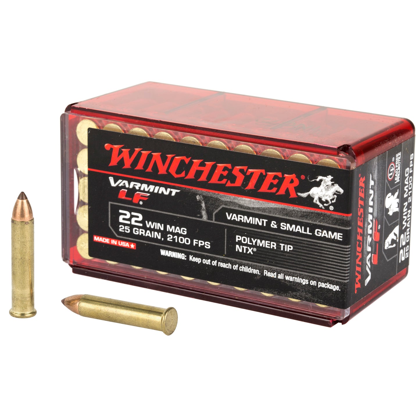 Winchester Ammunition Varmint LF 22 WMR 25-Grain NTX - Reliable Small Game and Varmint Ammo