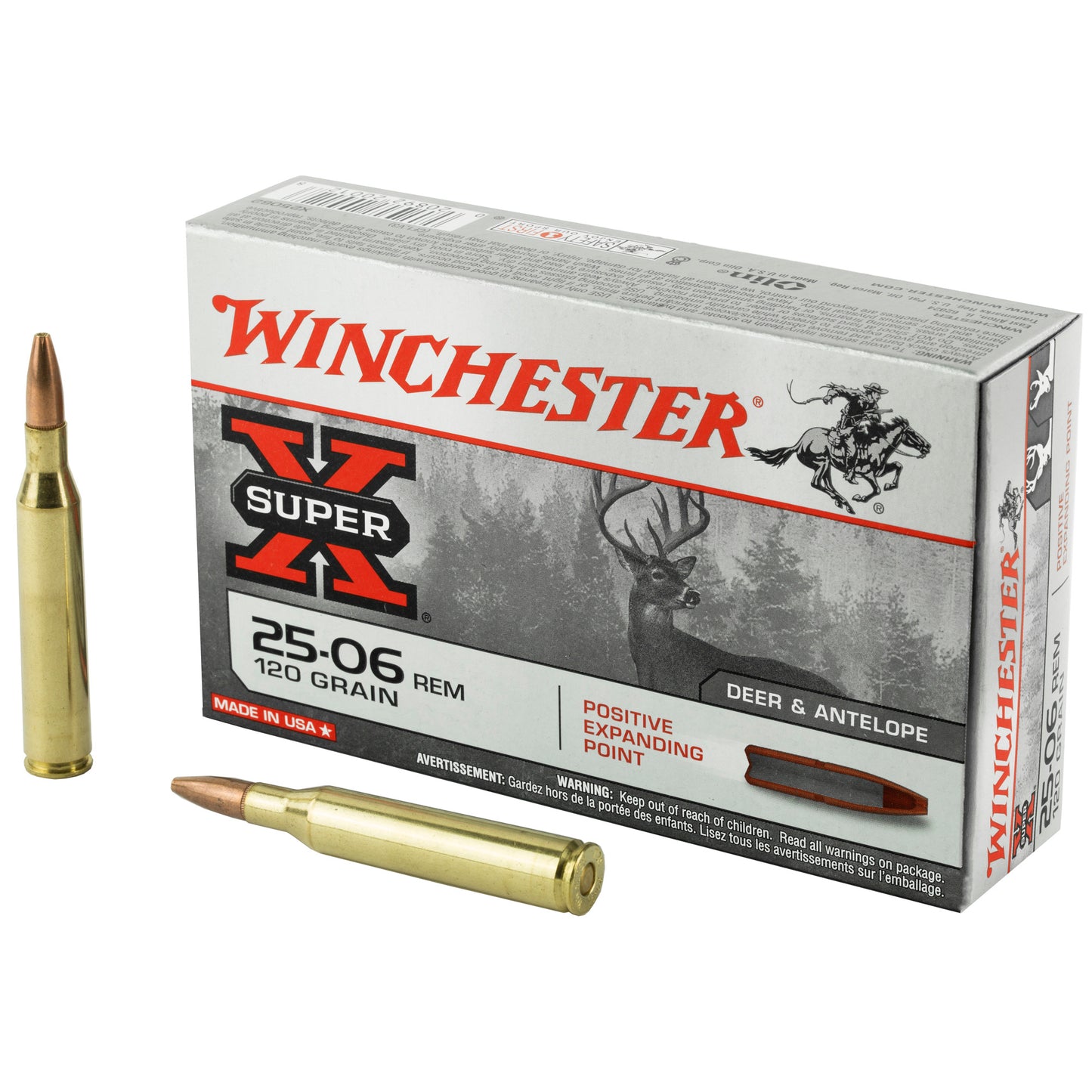 Winchester Ammunition Super-X 25-06 Remington 120-Grain Positive Expanding Point Rifle Ammunition * 20 Rounds