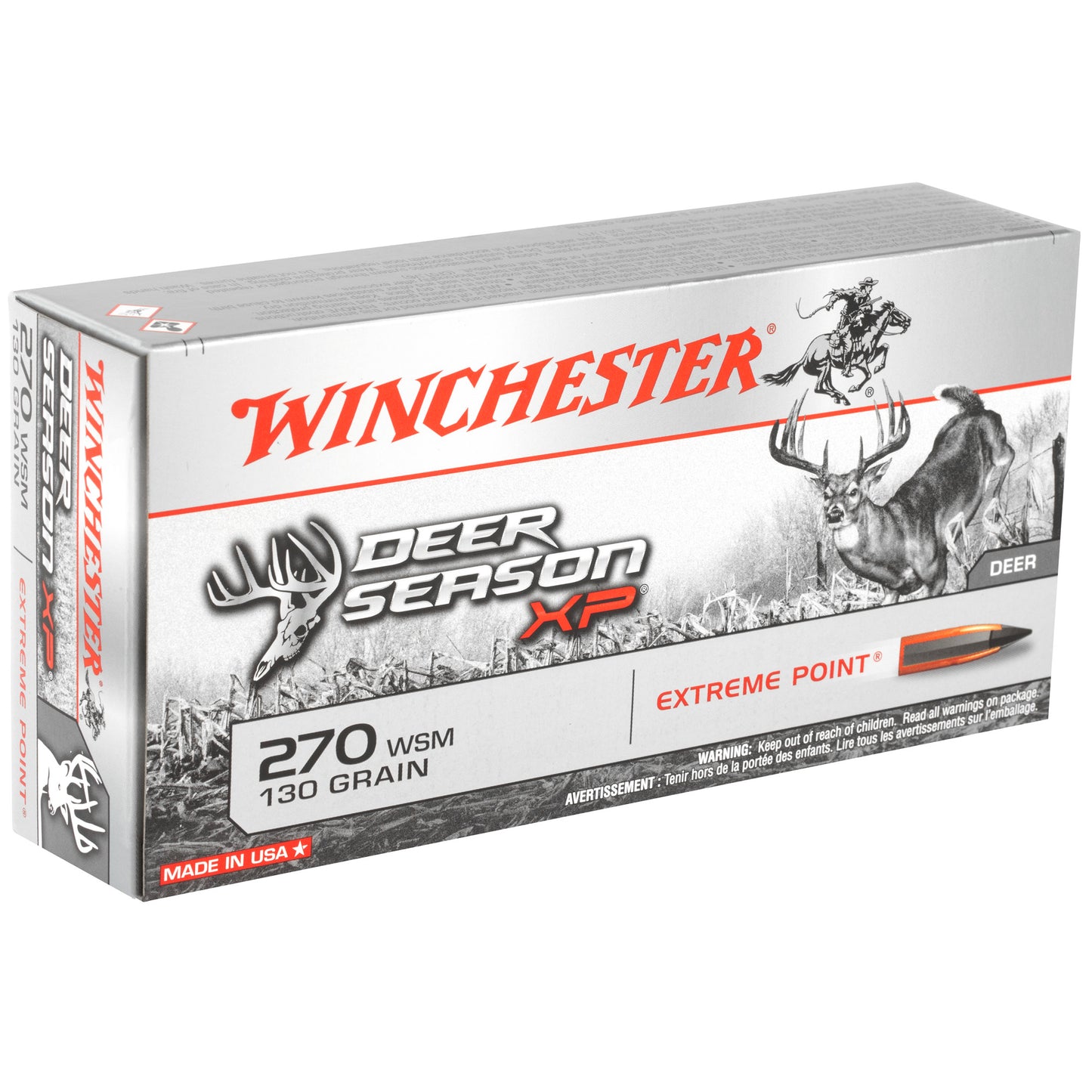 Winchester Ammunition Deer Season XP 270 Winchester Short Magnum 130-Grain Polymer Tip Ammunition - Pack of 20