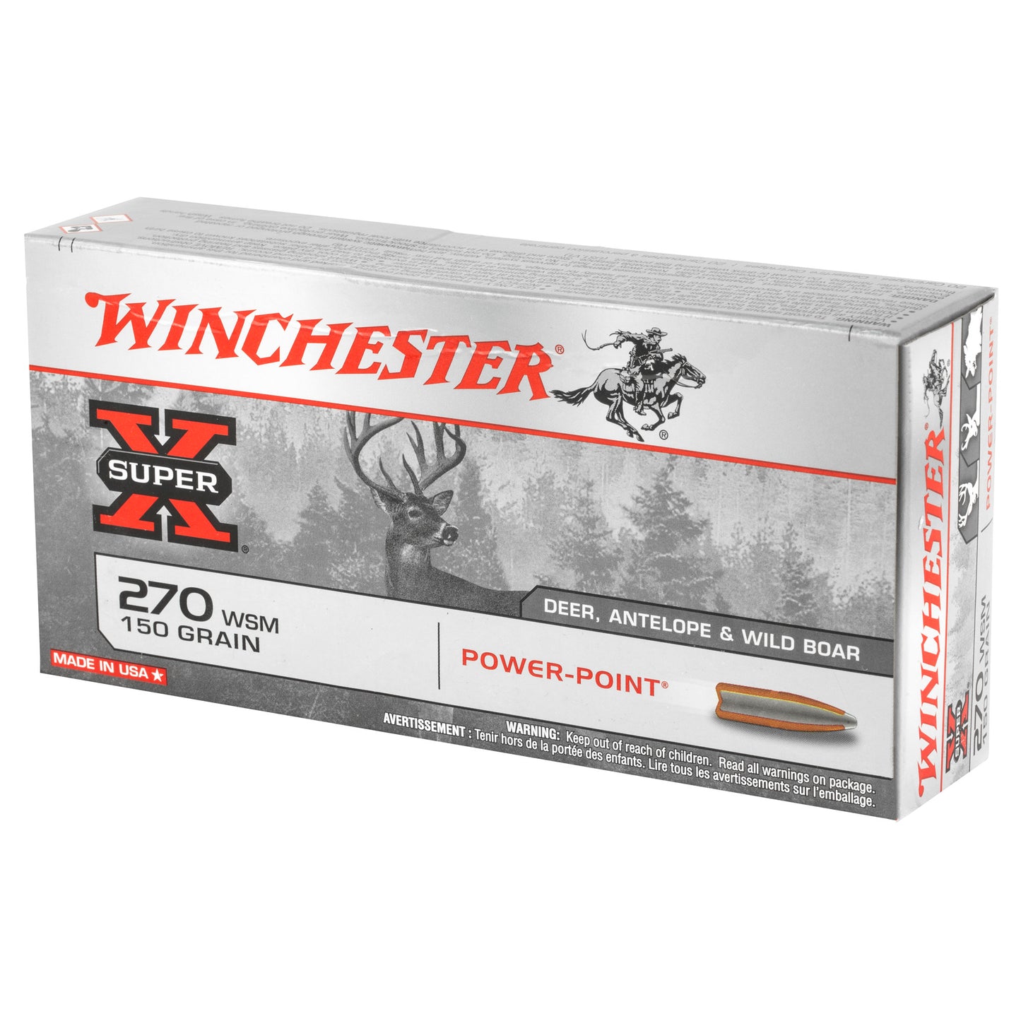 Winchester Ammunition Super-X Power Point 150-Grain .270 Winchester Short Magnum Ammunition