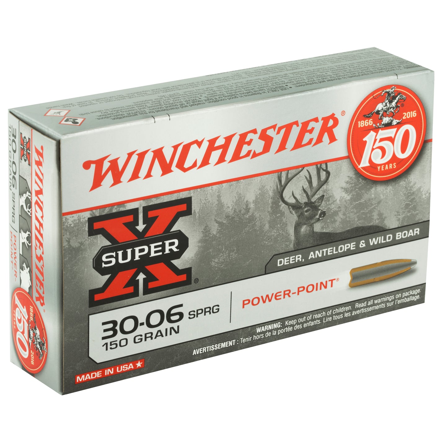 Winchester Ammunition Super-X Power-Point .30-06 Springfield 150-Grain Rifle Ammo (20 Rounds per Box)