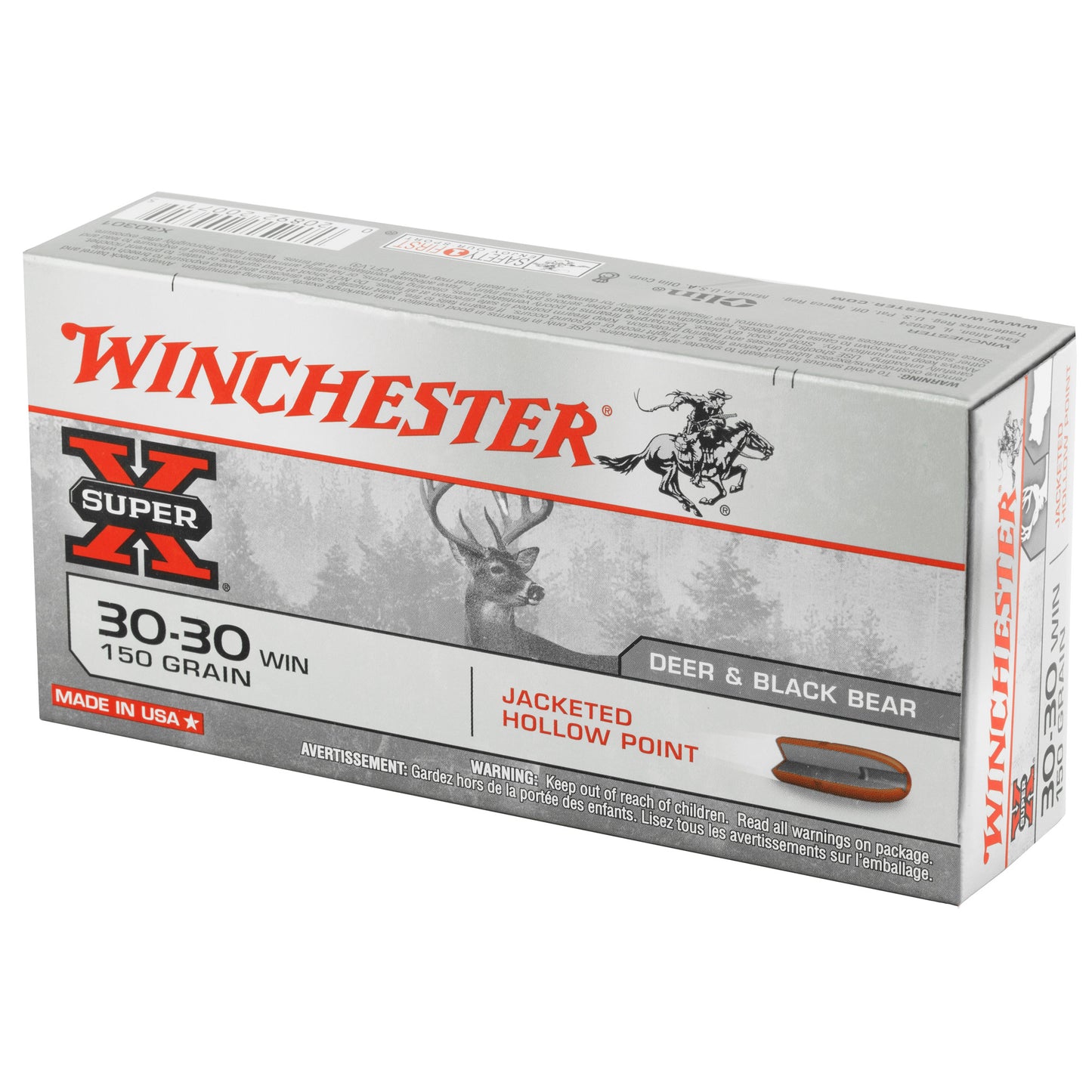 Winchester Ammunition Super-X 30-30 Winchester Hollow Point Ammo - 150 Grain, 20 Rounds Per Box