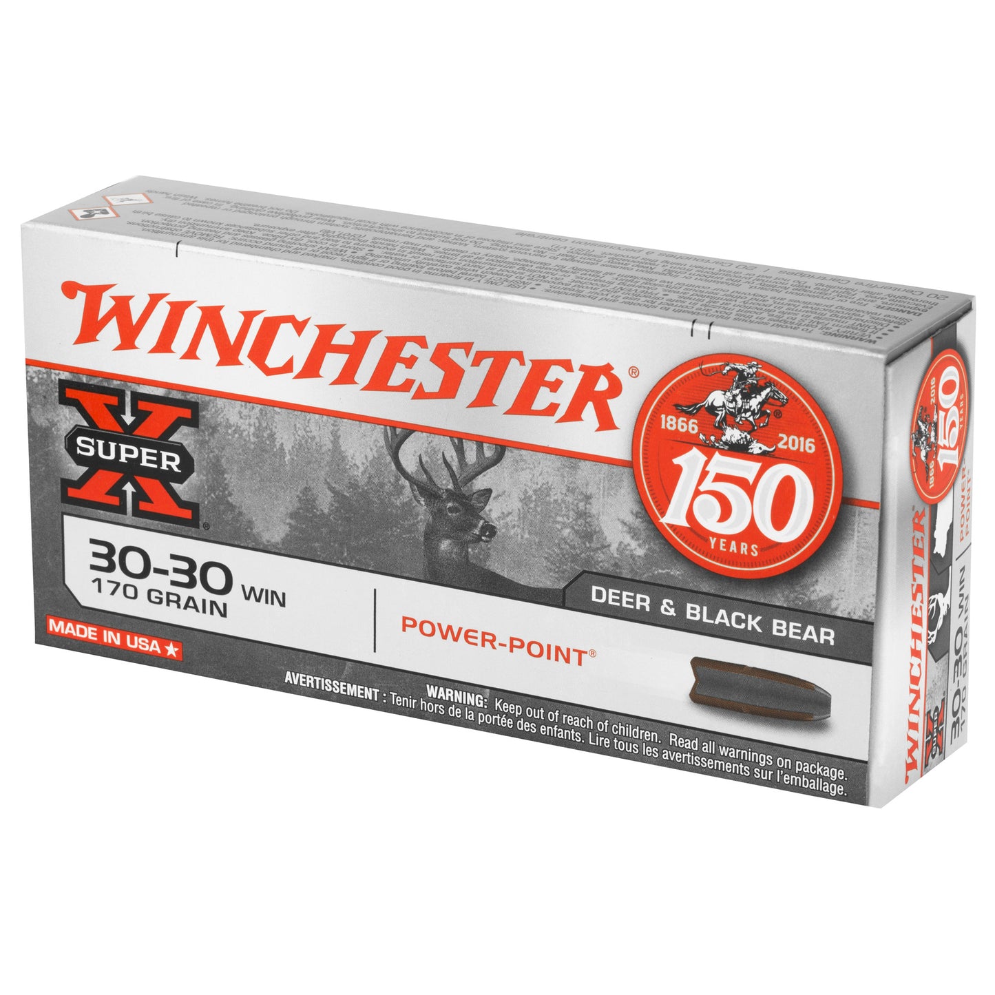 Winchester Ammunition Super-X Power-Point 30-30 Winchester 170-Grain Rifle Ammo, 20 Rounds per Box