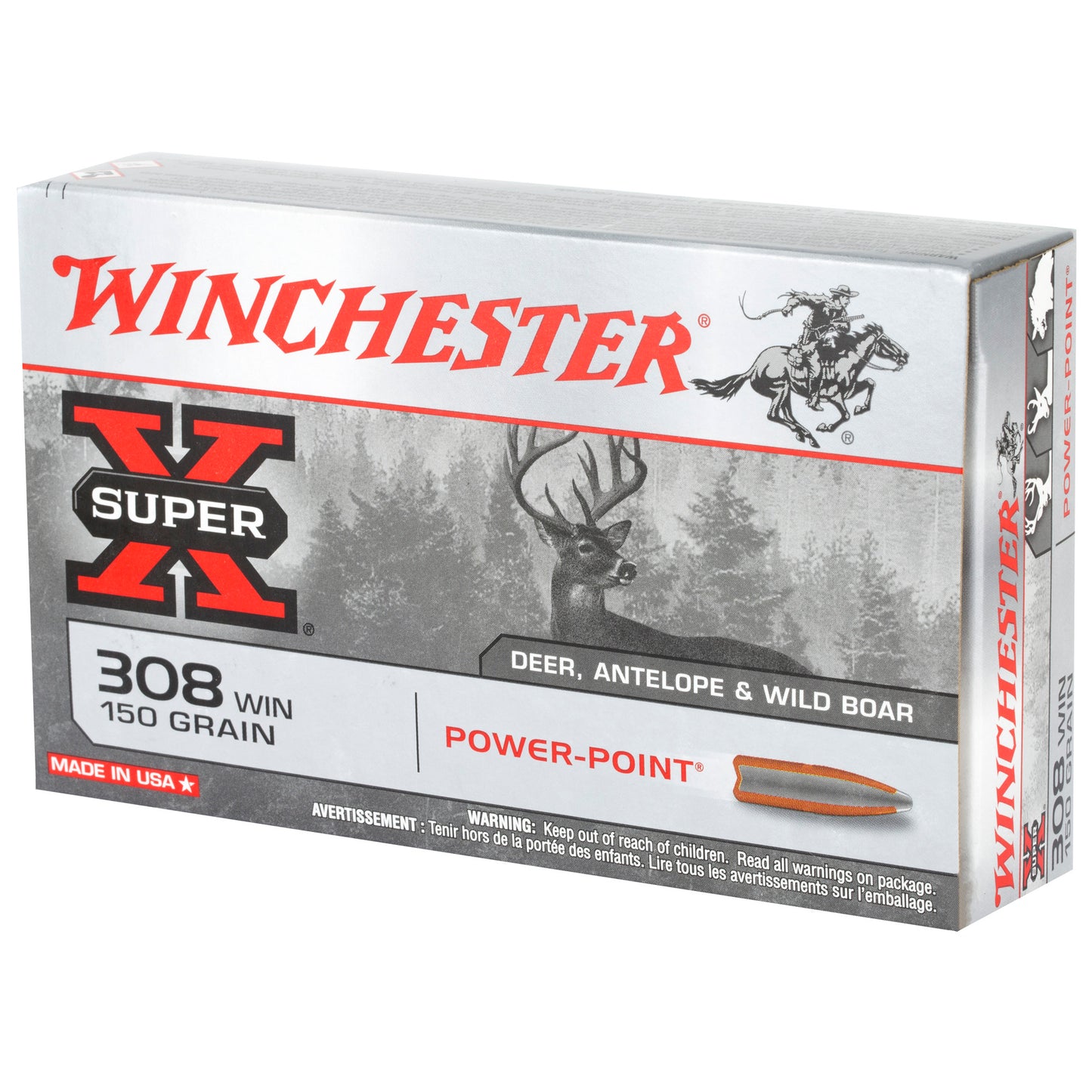 Winchester Ammunition Super-X Power-Point 150 Grain .308 Winchester Rifle Ammunition (20 Rounds per Box)