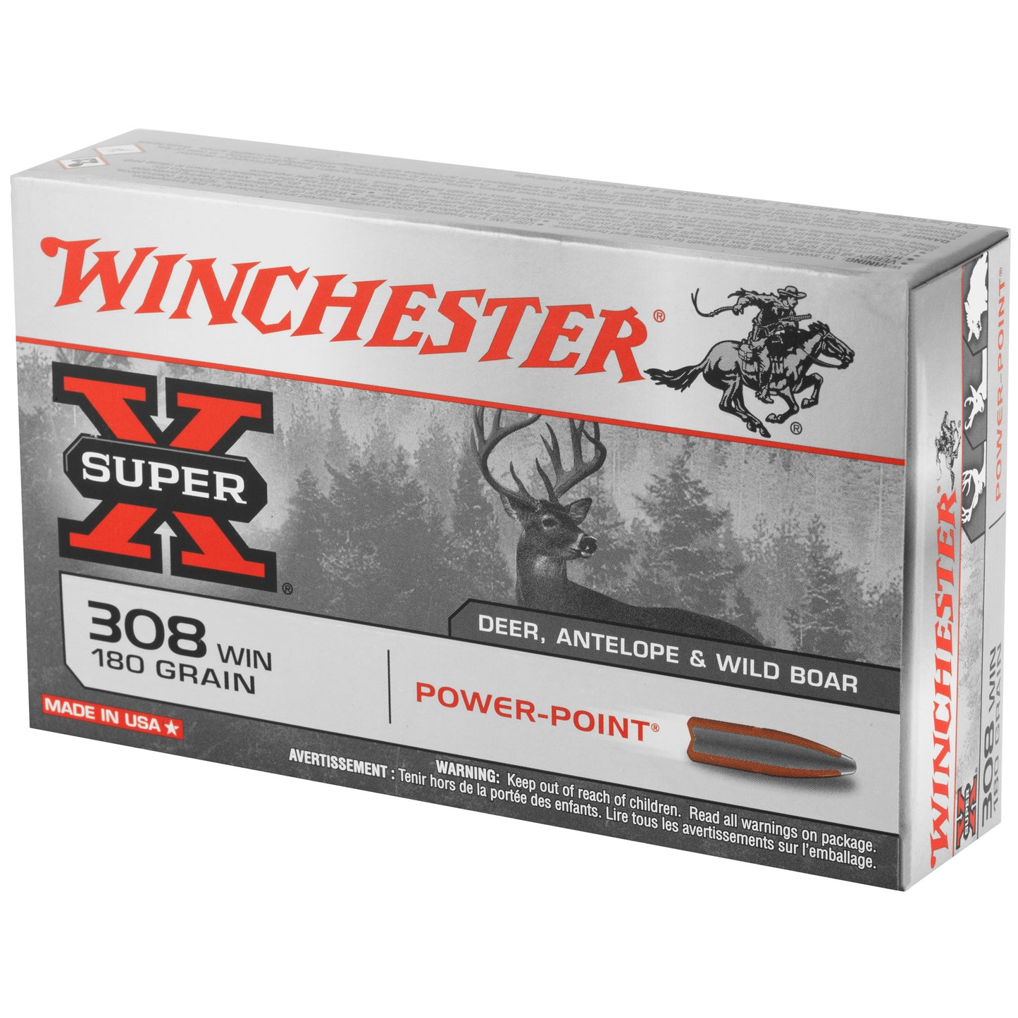 Winchester Ammunition Super-X Power Point .308 Winchester 180 Grain, 20 Rounds per Box