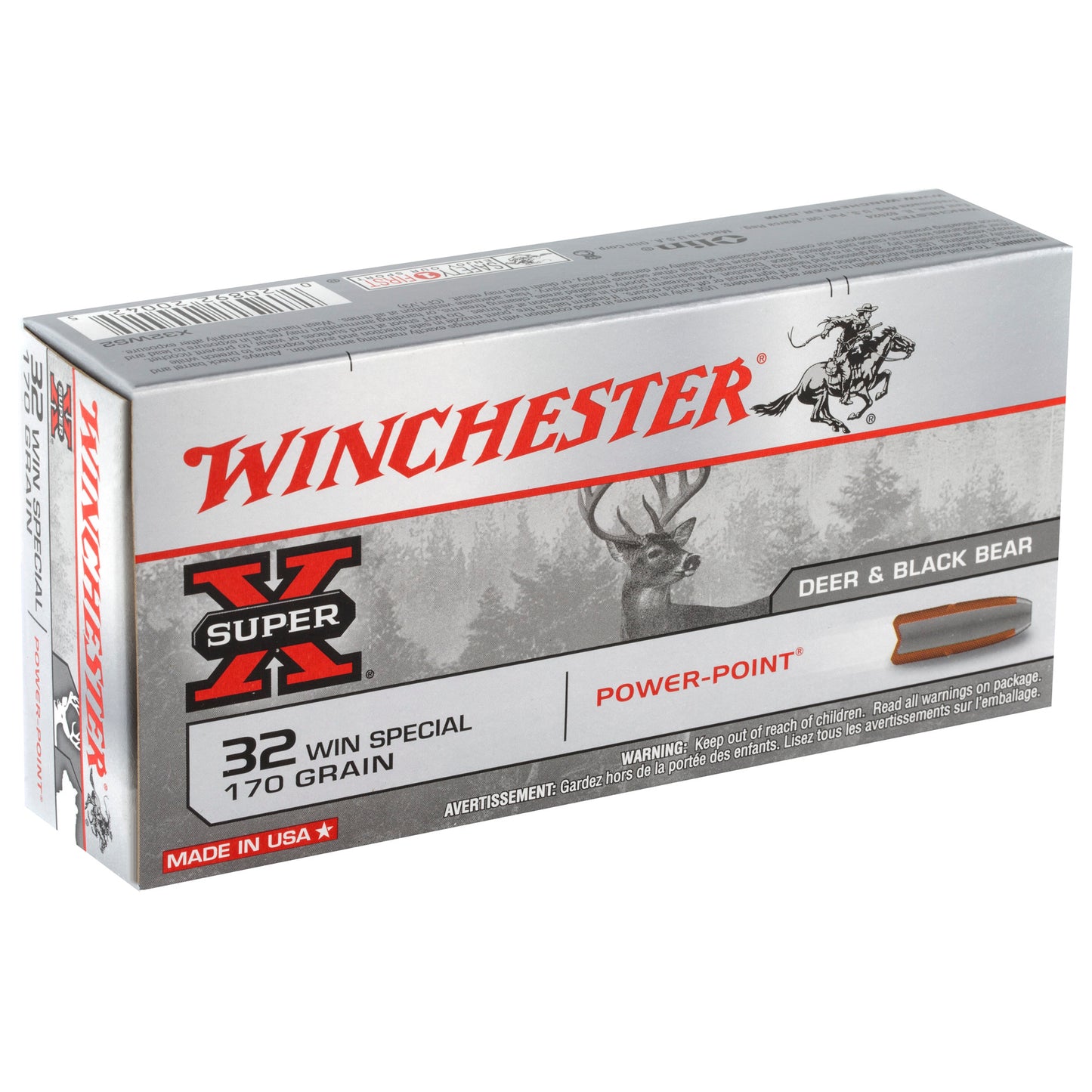 Winchester Ammunition Super-X Power Point 32 Winchester Special 170-Grain Ammo - 20 Rounds