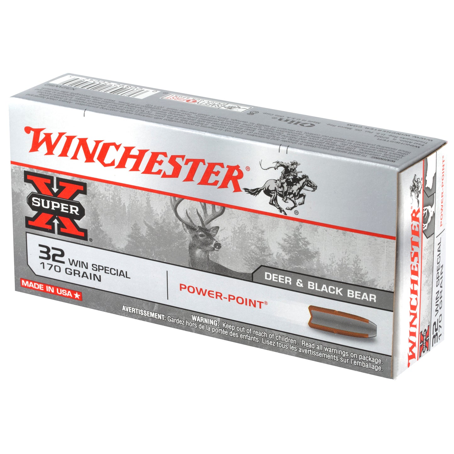 Winchester Ammunition Super-X Power Point 32 Winchester Special 170-Grain Ammo - 20 Rounds