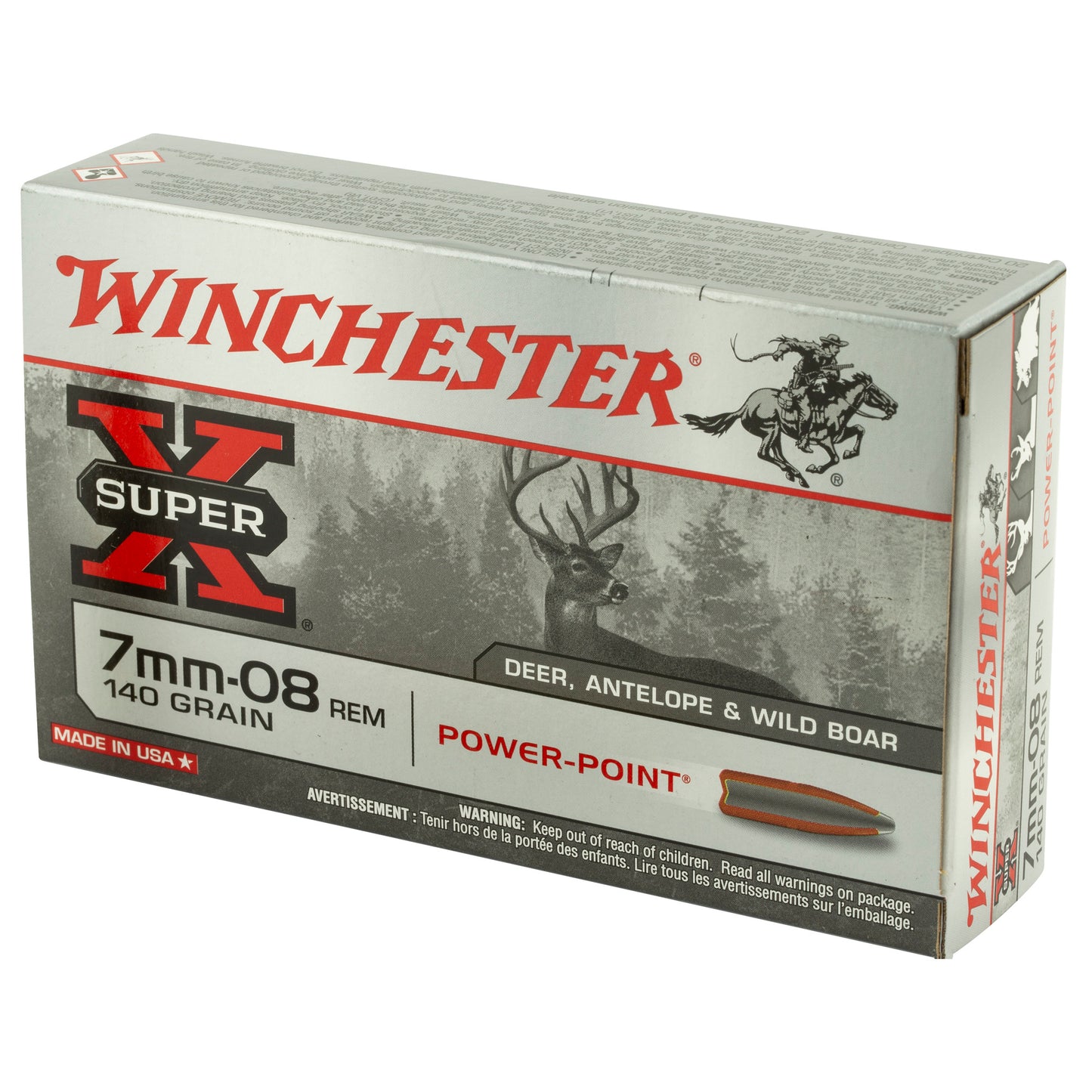 Winchester Ammunition Super-X Power Point 7mm-08 Remington, 140 Grain - Reliable Performance for Hunting and Shooting