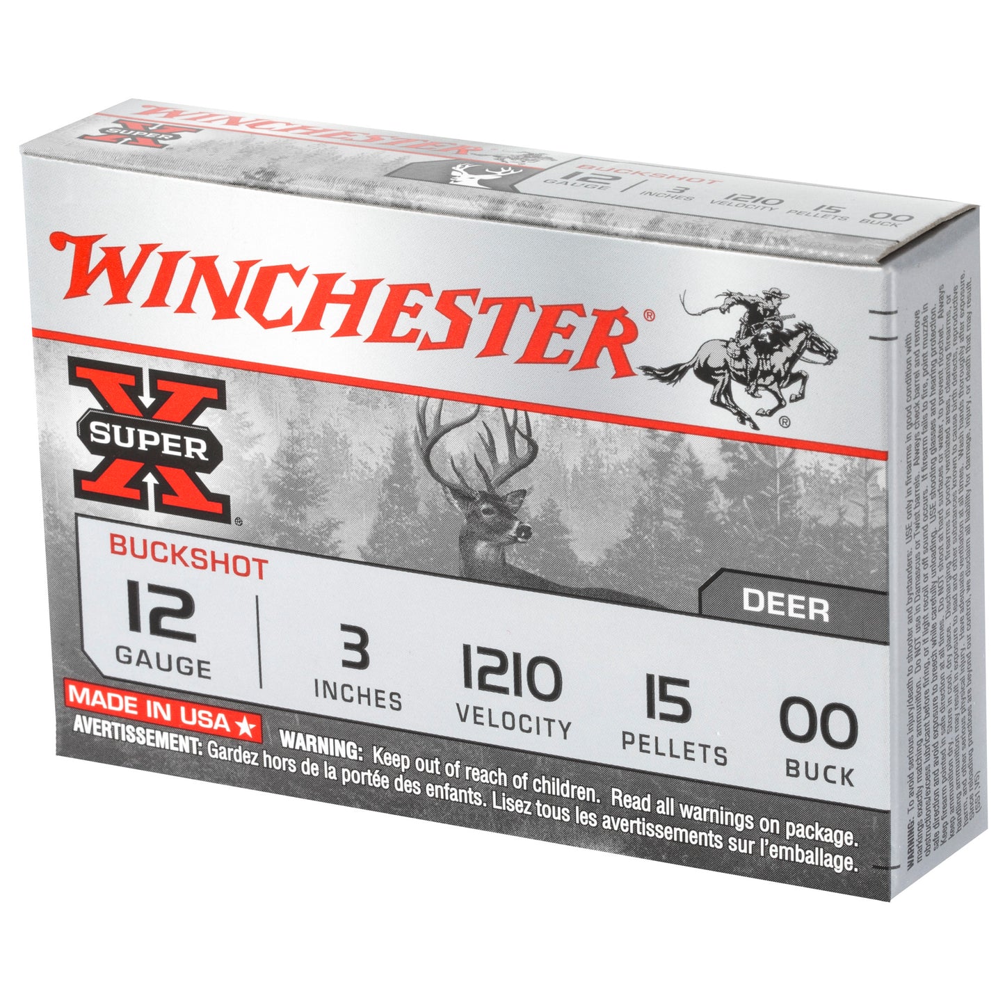 Winchester Ammunition Super-X 12 Gauge 3-Inch 00 Buckshot * Reliable Hunting and Home Defense Ammo