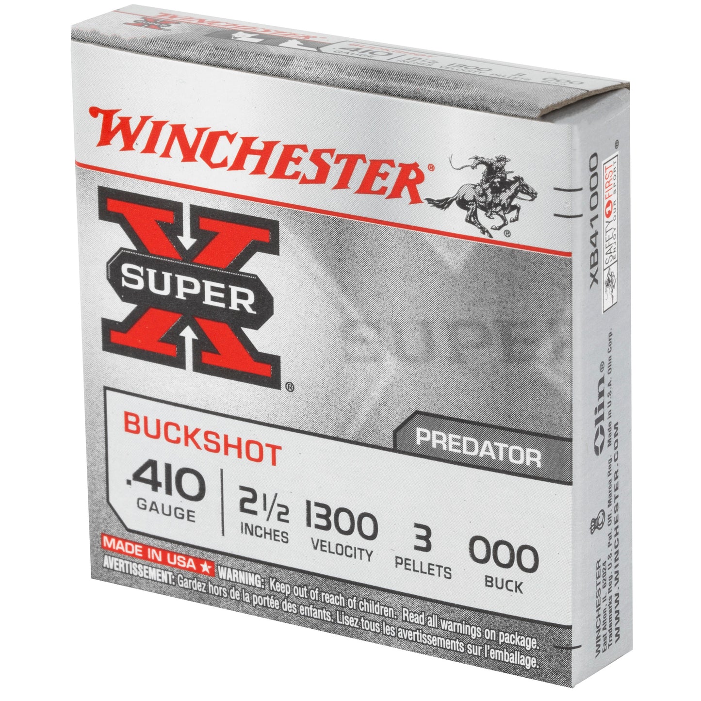 Winchester Ammunition Super-X 410 Gauge 2.5 Buckshot * 5 Rounds per Box, 250 per Case