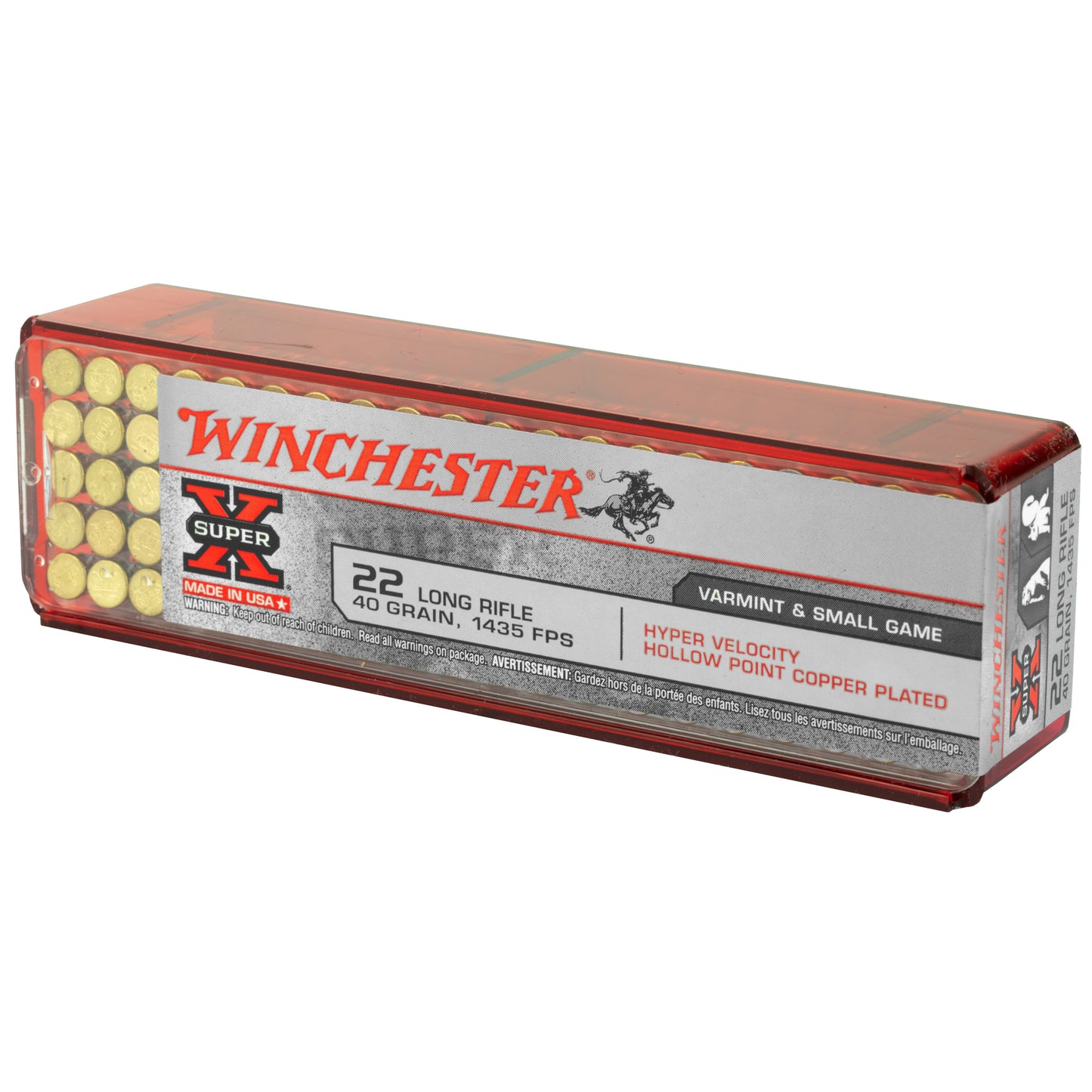 Winchester Ammunition Hyper Velocity .22 LR Hollow Point 40 Grain, 100 Rounds per Box