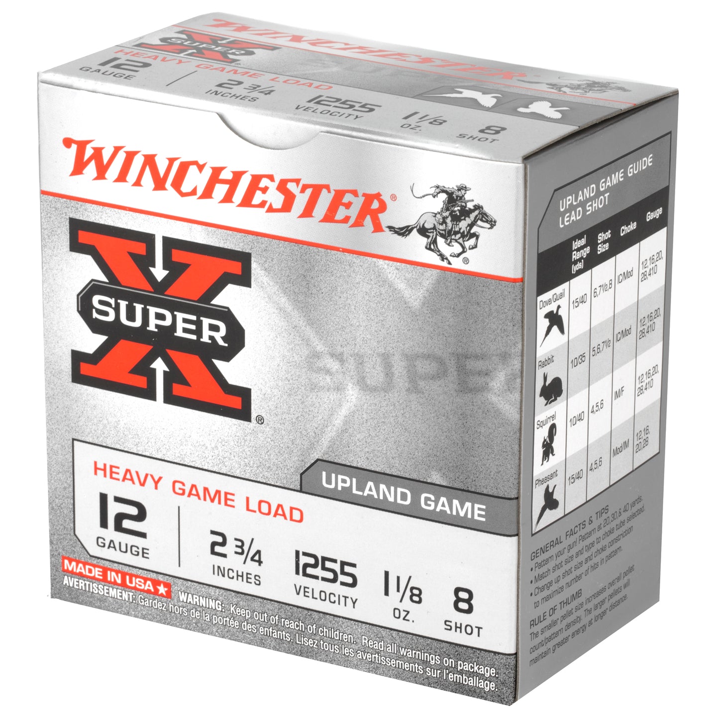 Winchester Ammunition Super-X 12 Gauge Shotshell * 1 1/8 oz #8, Box of 25